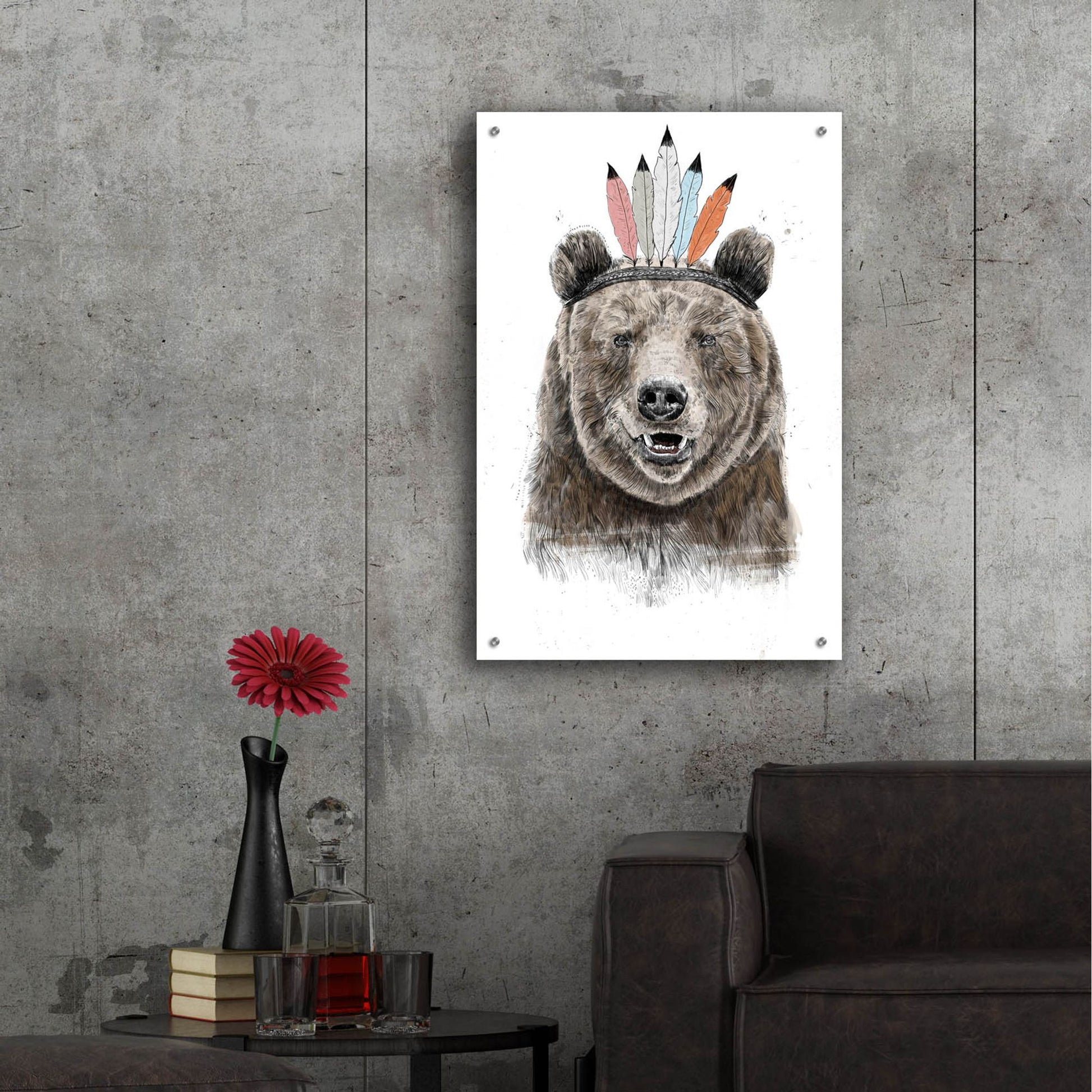 Epic Art ' Festival Bear' by Balazs Solti, Acrylic Glass Wall Art,24x36