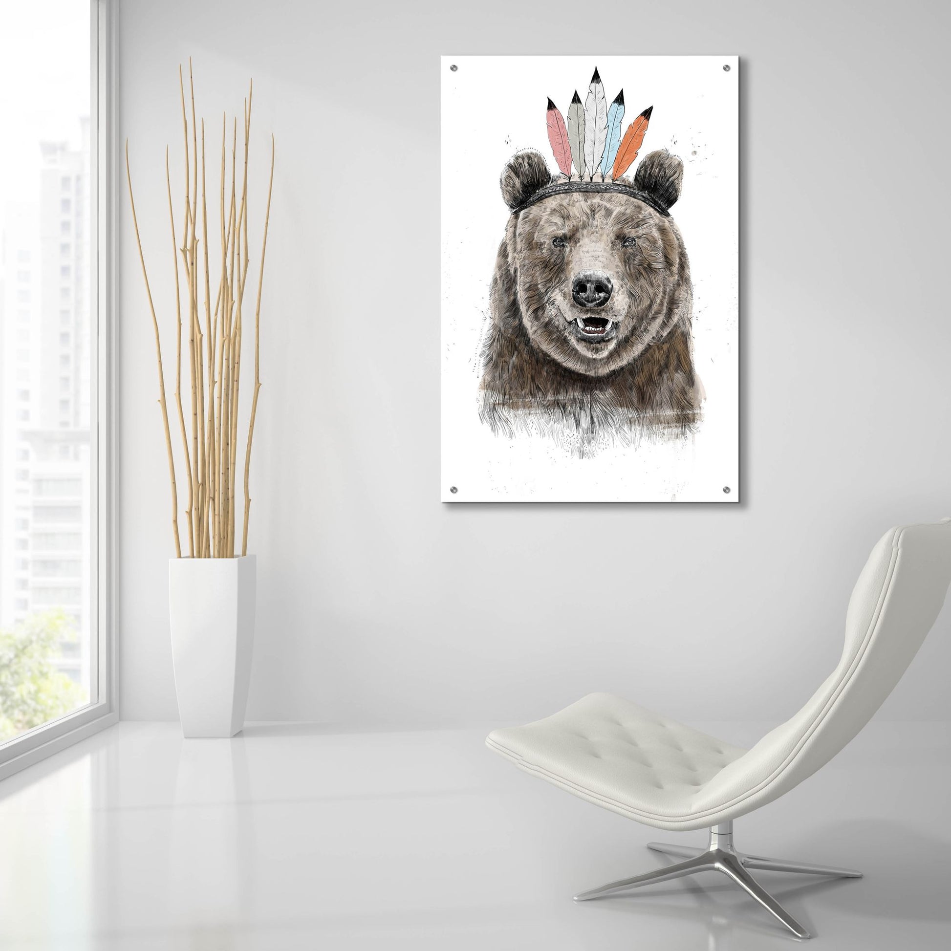 Epic Art ' Festival Bear' by Balazs Solti, Acrylic Glass Wall Art,24x36