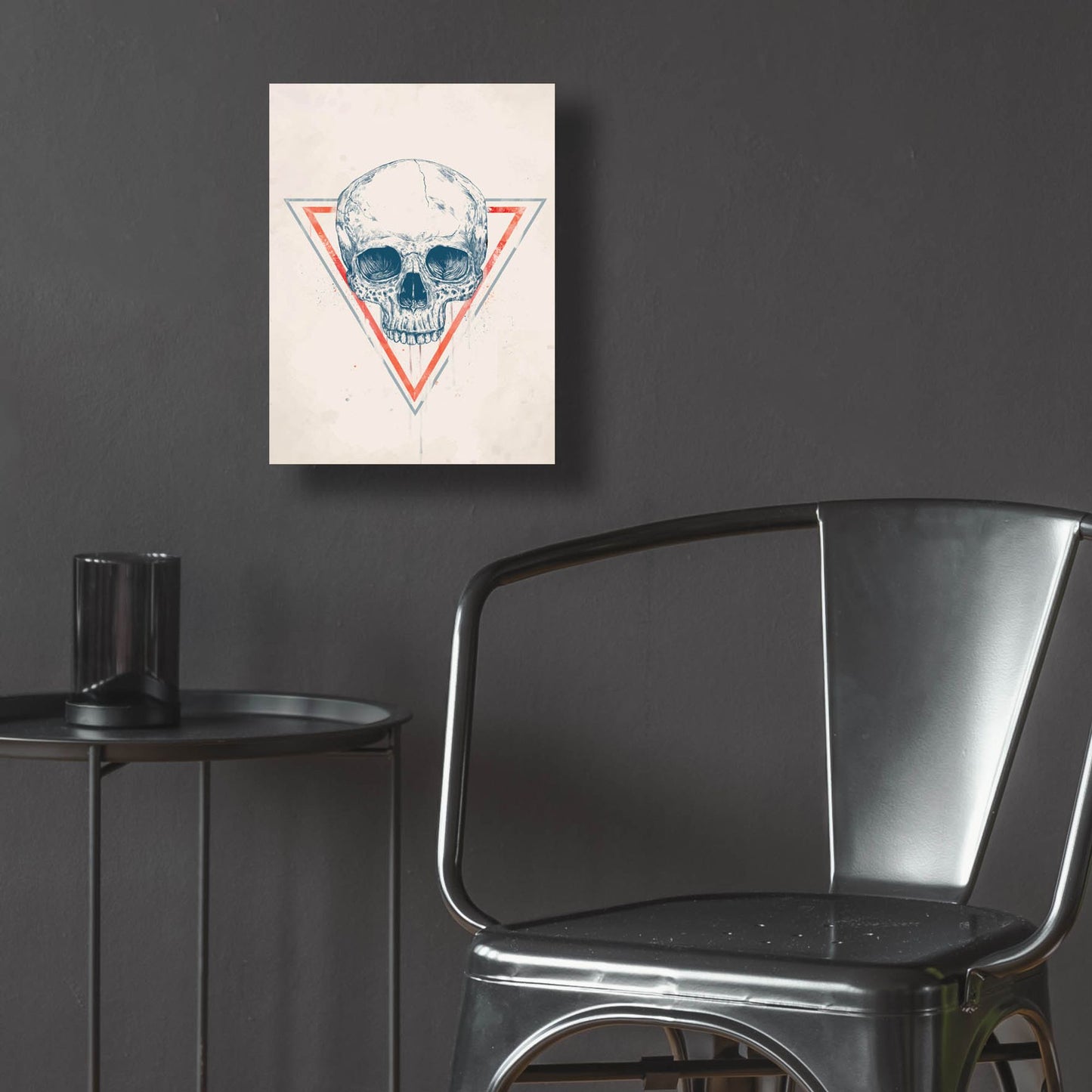 Epic Art ' Skull in Triangle 2' by Balazs Solti, Acrylic Glass Wall Art,12x16