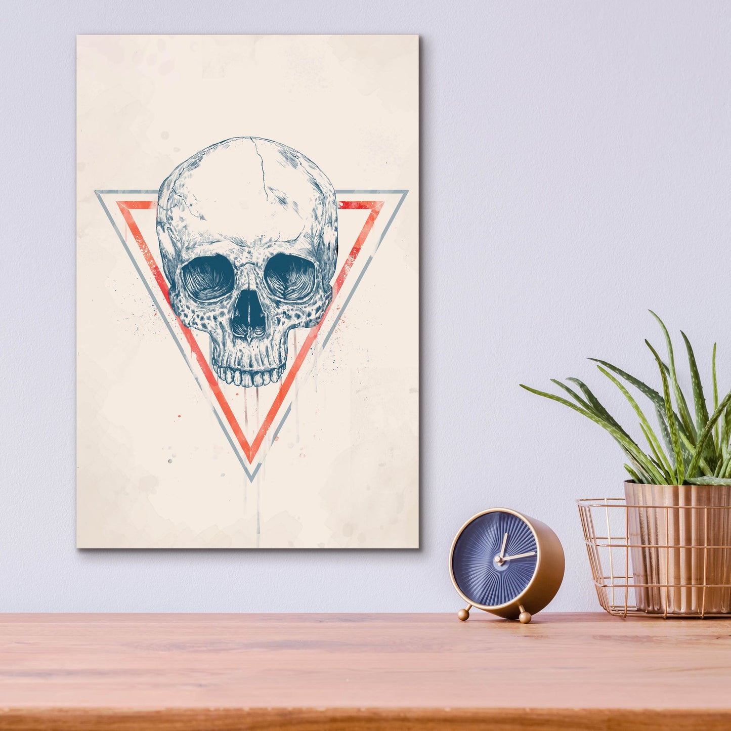 Epic Art ' Skull in Triangle 2' by Balazs Solti, Acrylic Glass Wall Art,12x16