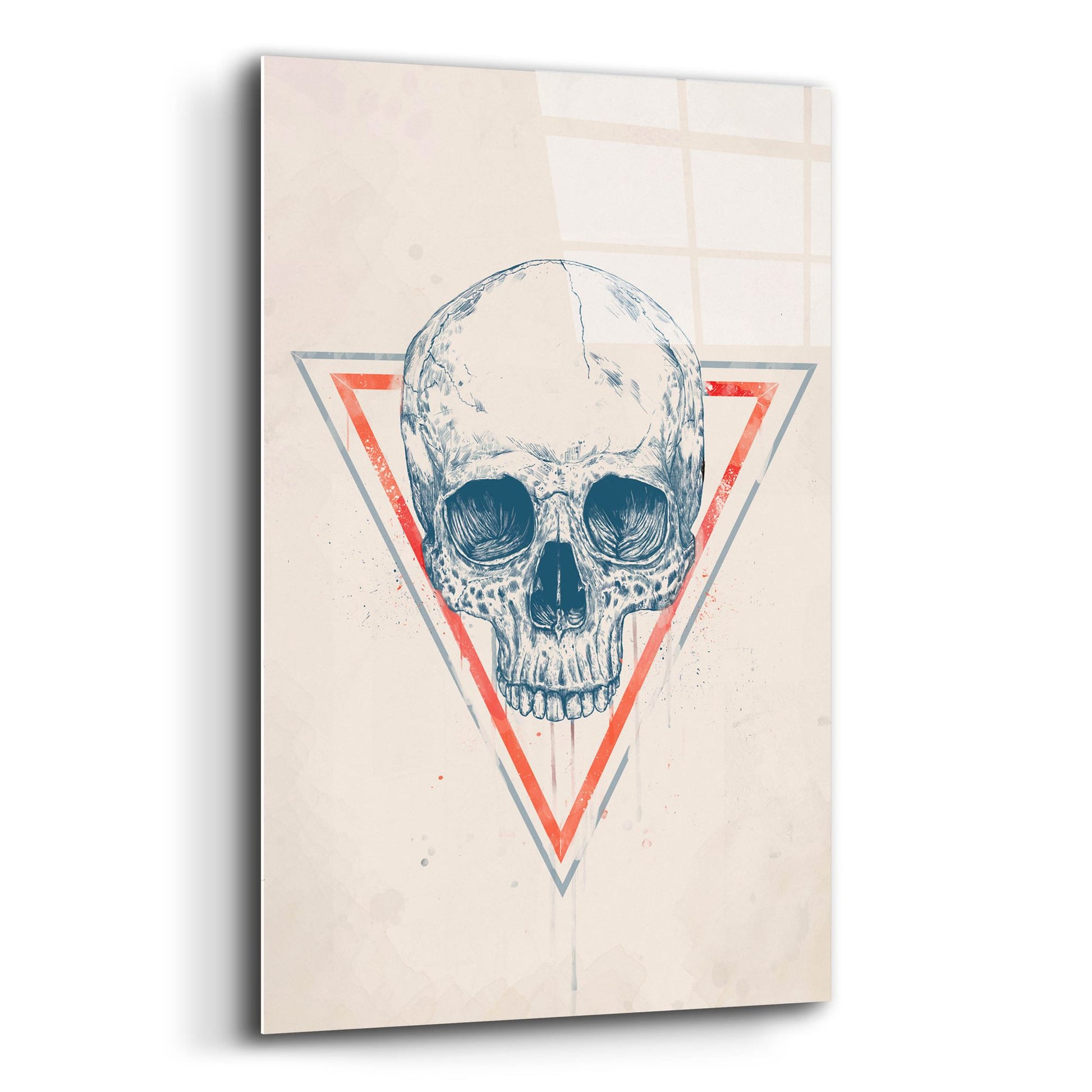 Epic Art ' Skull in Triangle 2' by Balazs Solti, Acrylic Glass Wall Art,16x24