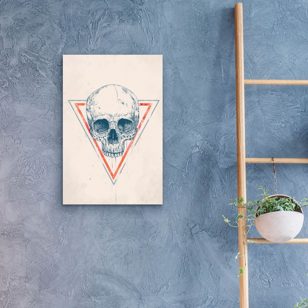 Skull in Triangle 2 by Balazs Solti - 16x24 acrylic wall art in a room