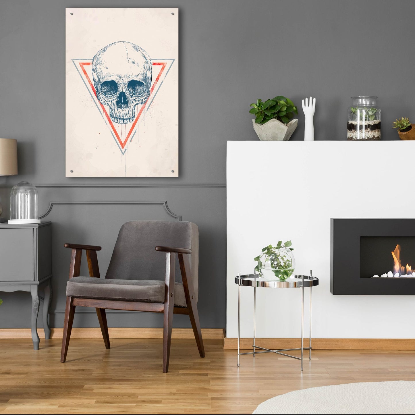 Epic Art ' Skull in Triangle 2' by Balazs Solti, Acrylic Glass Wall Art,24x36