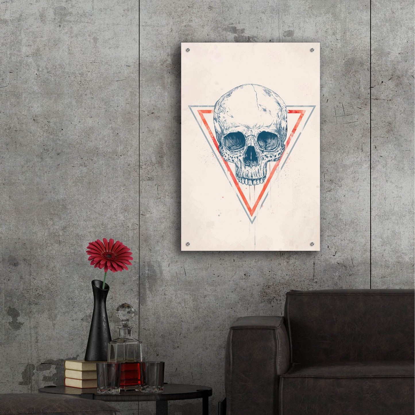 Epic Art ' Skull in Triangle 2' by Balazs Solti, Acrylic Glass Wall Art,24x36