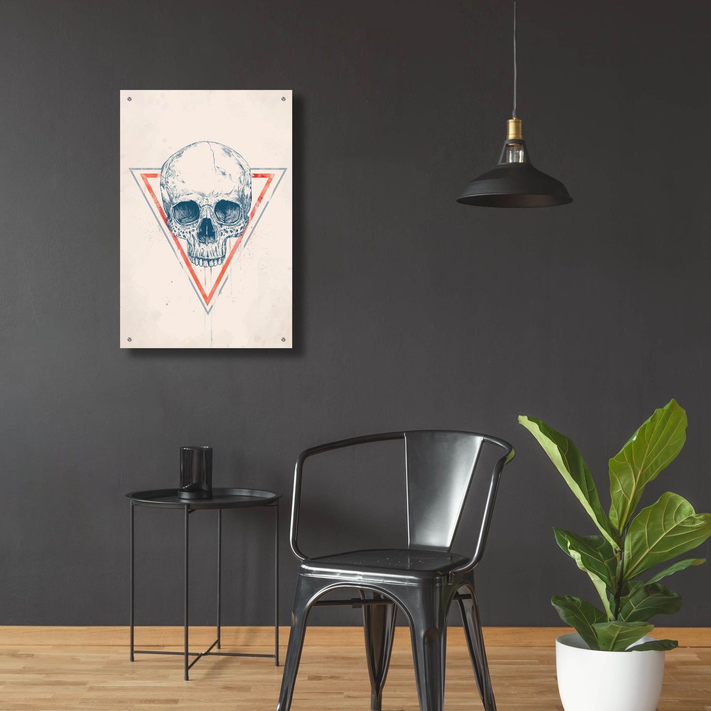 Epic Art ' Skull in Triangle 2' by Balazs Solti, Acrylic Glass Wall Art,24x36