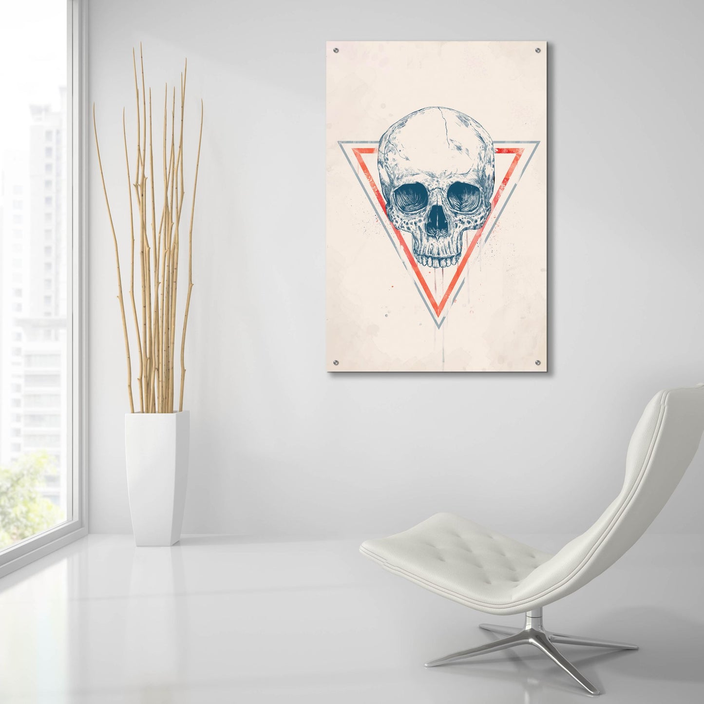 Epic Art ' Skull in Triangle 2' by Balazs Solti, Acrylic Glass Wall Art,24x36