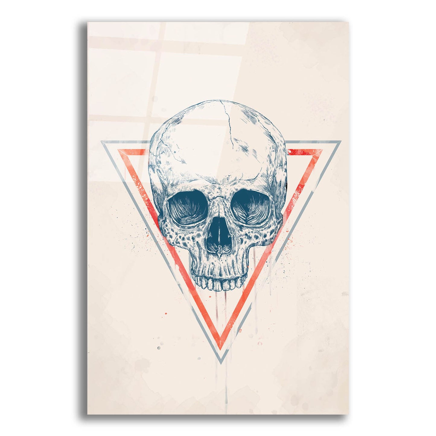 Epic Art ' Skull in Triangle 2' by Balazs Solti, Acrylic Glass Wall Art