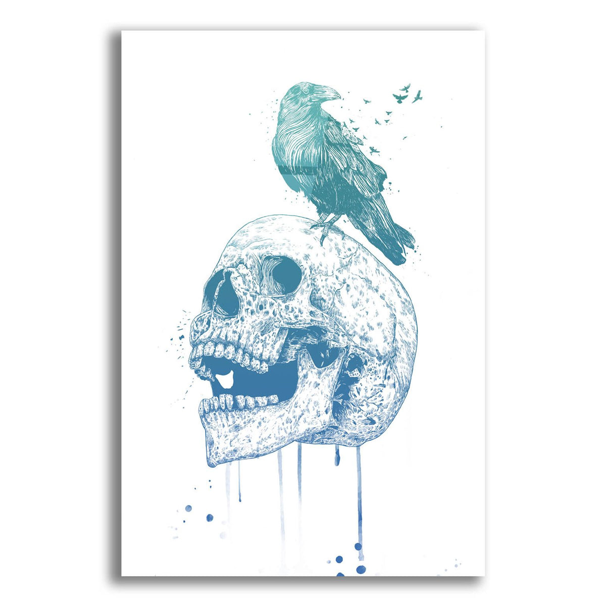 New Skull, Blue by Balazs Solti acrylic glass wall art