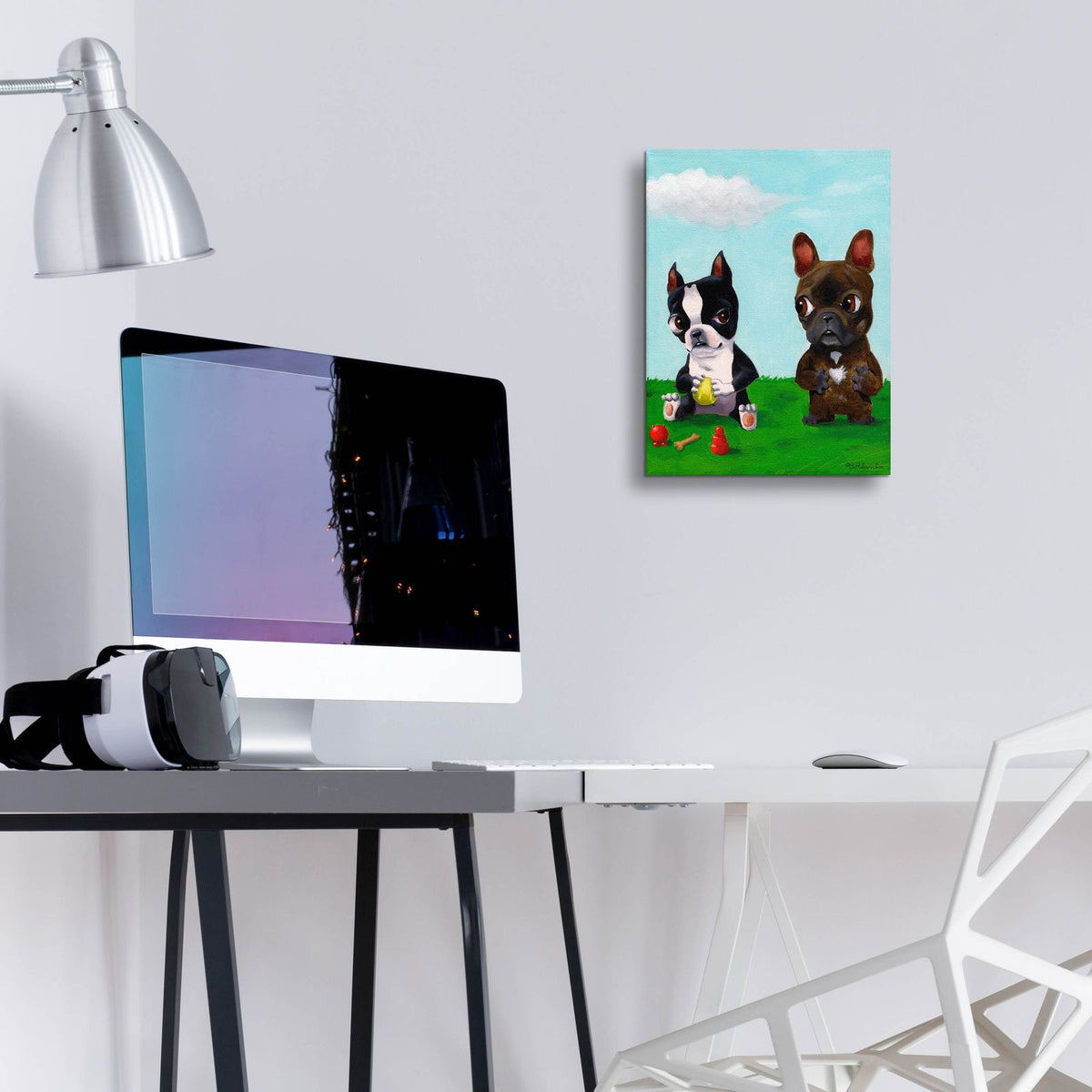 Boston and Frenchie by Brian Rubenacker - 12x16 acrylic wall art in a room