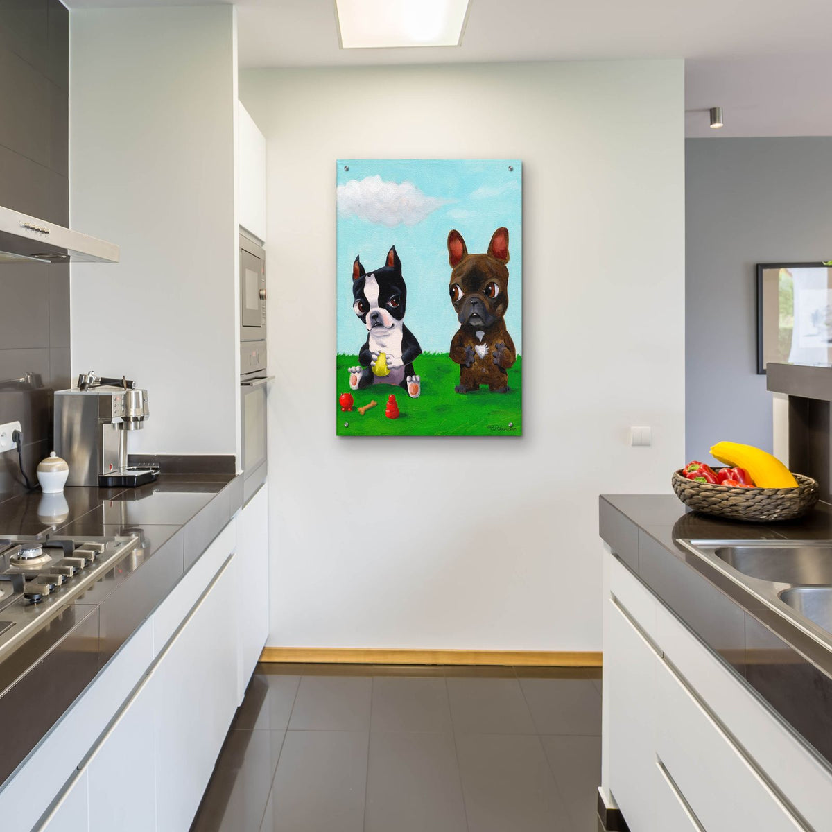 Boston and Frenchie by Brian Rubenacker - 24x36 acrylic wall art in a room