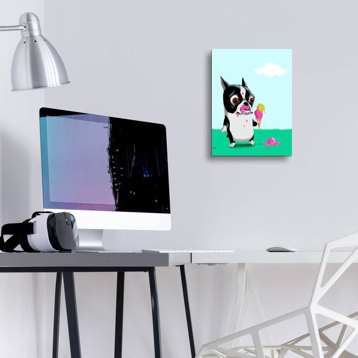 Boston With Ice Cream by Brian Rubenacker - 12x16 acrylic wall art in a room