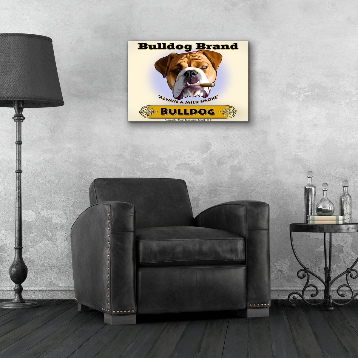 Bulldog Cigar by Brian Rubenacker - 24x16 acrylic wall art in a room