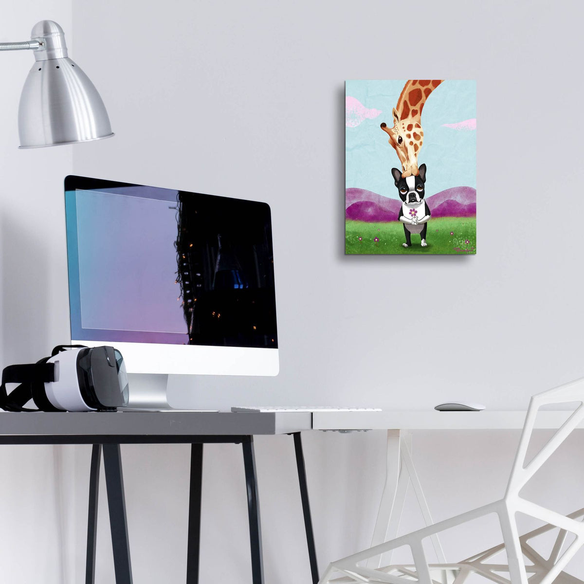 Giraffe Kisses by Brian Rubenacker - 12x16 acrylic wall art in a room
