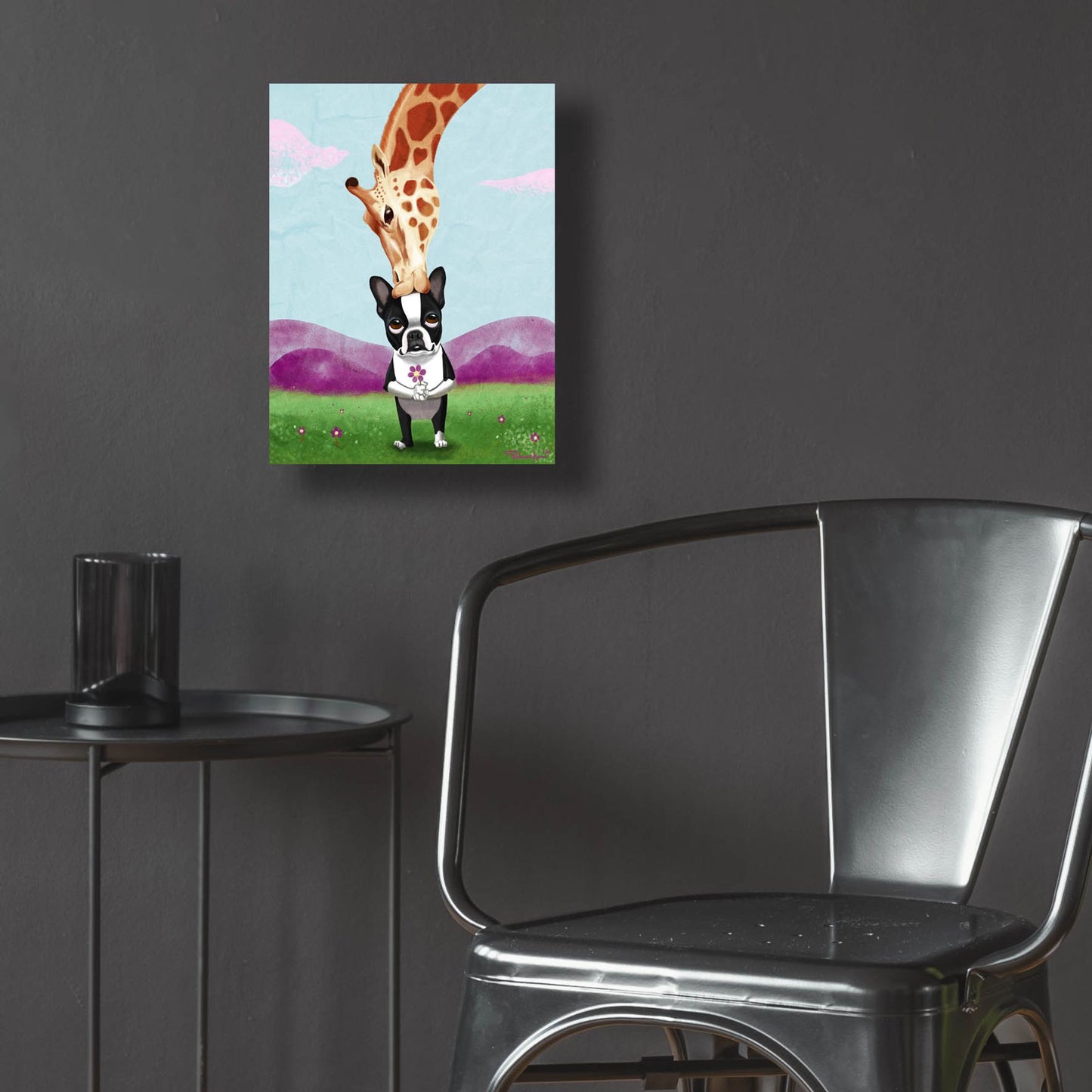 Epic Art ' Giraffe Kisses' by Brian Rubenacker, Acrylic Glass Wall Art,12x16