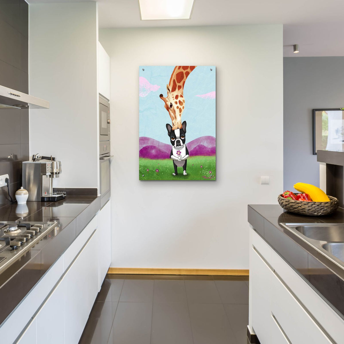 Giraffe Kisses by Brian Rubenacker - 24x36 acrylic wall art in a room