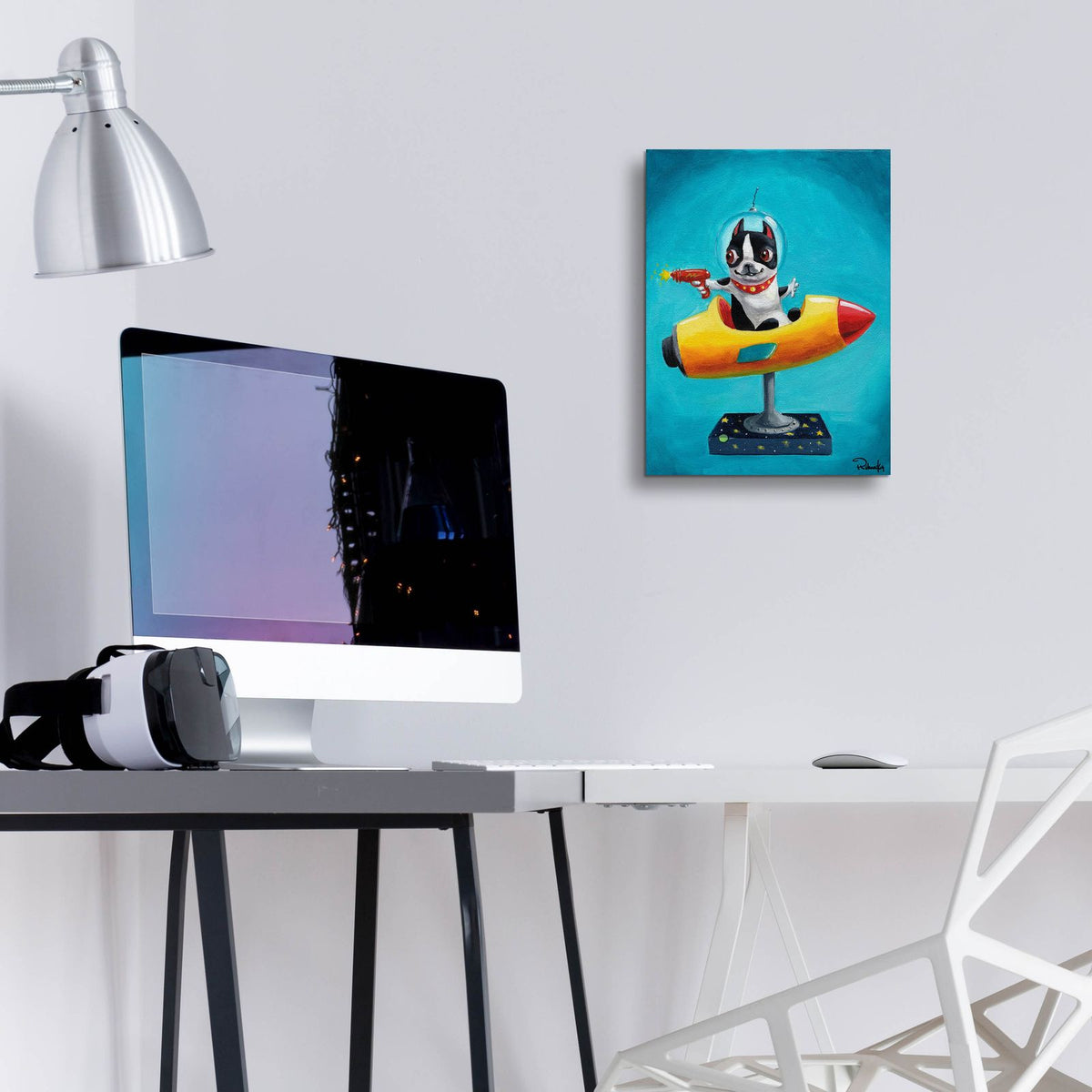 Rocket Blue by Brian Rubenacker - 12x16 acrylic wall art in a room