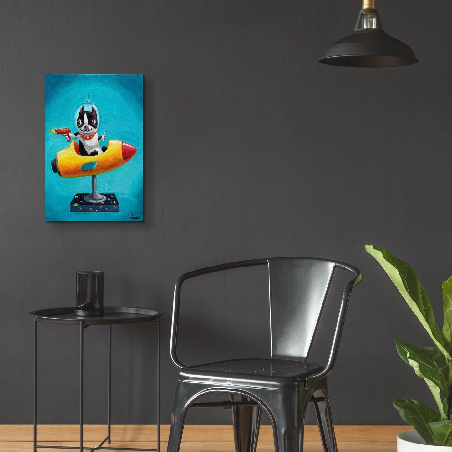 Epic Art ' Rocket Blue' by Brian Rubenacker, Acrylic Glass Wall Art,16x24