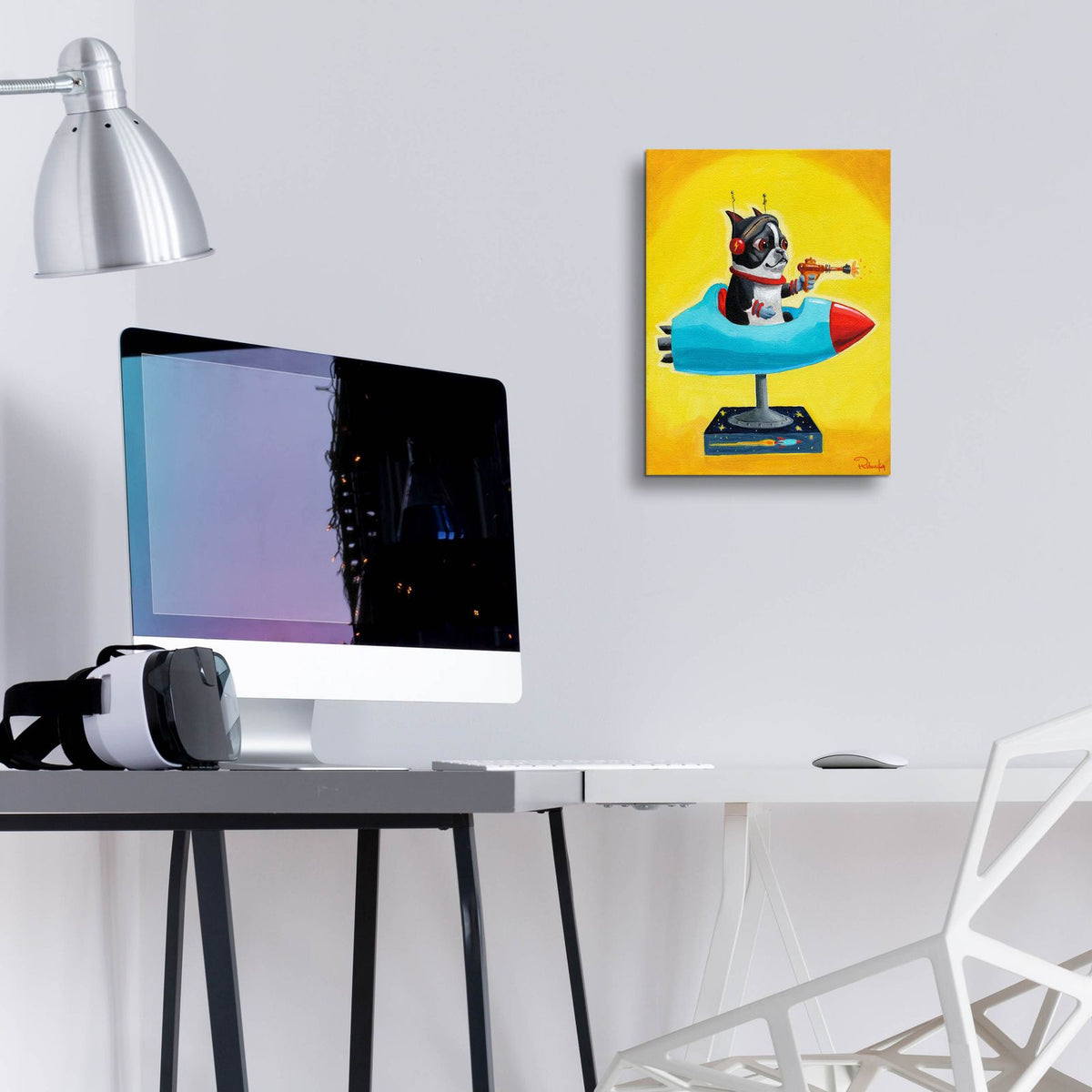 Rocket Yellow by Brian Rubenacker - 12x16 acrylic wall art in a room