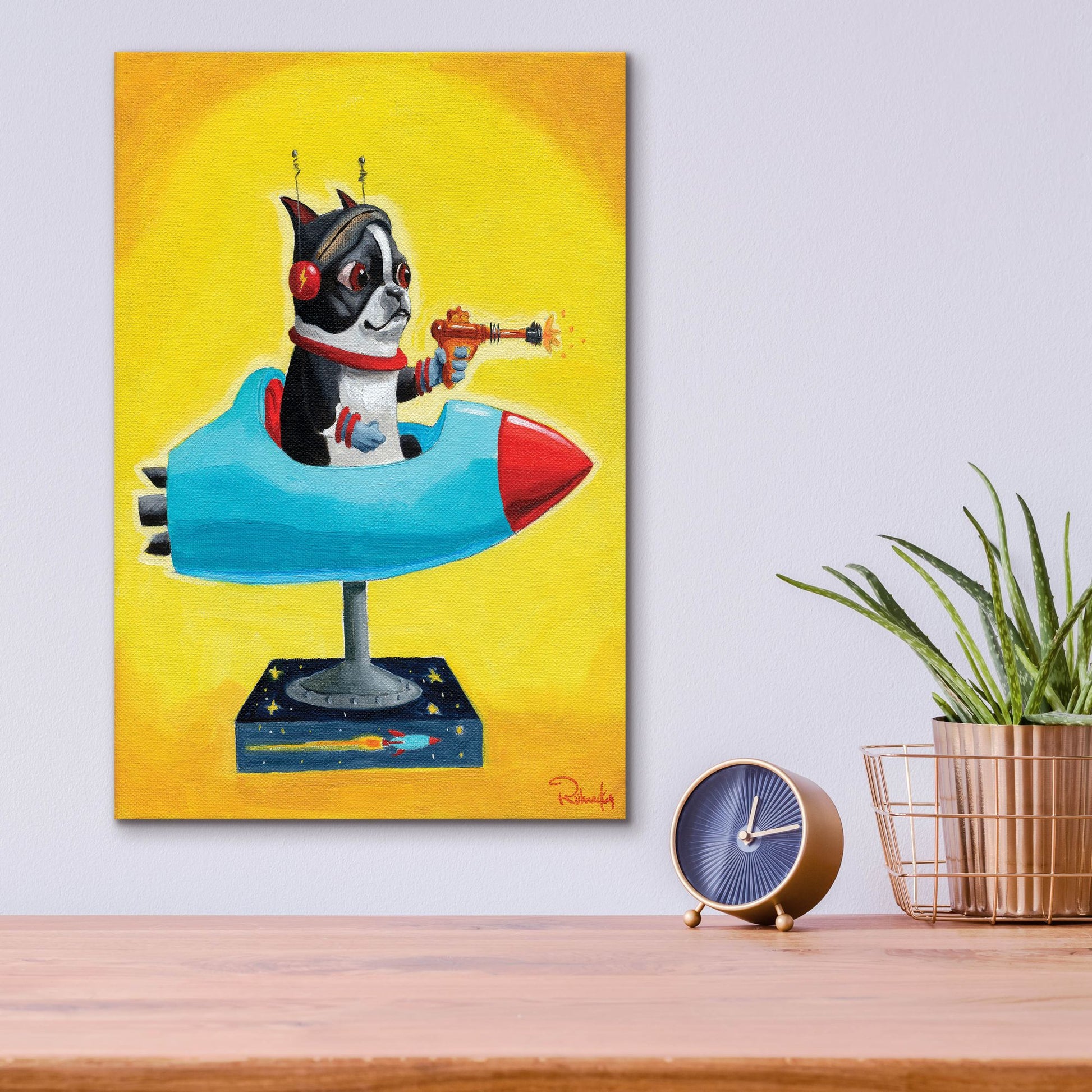 Epic Art ' Rocket Yellow' by Brian Rubenacker, Acrylic Glass Wall Art,12x16