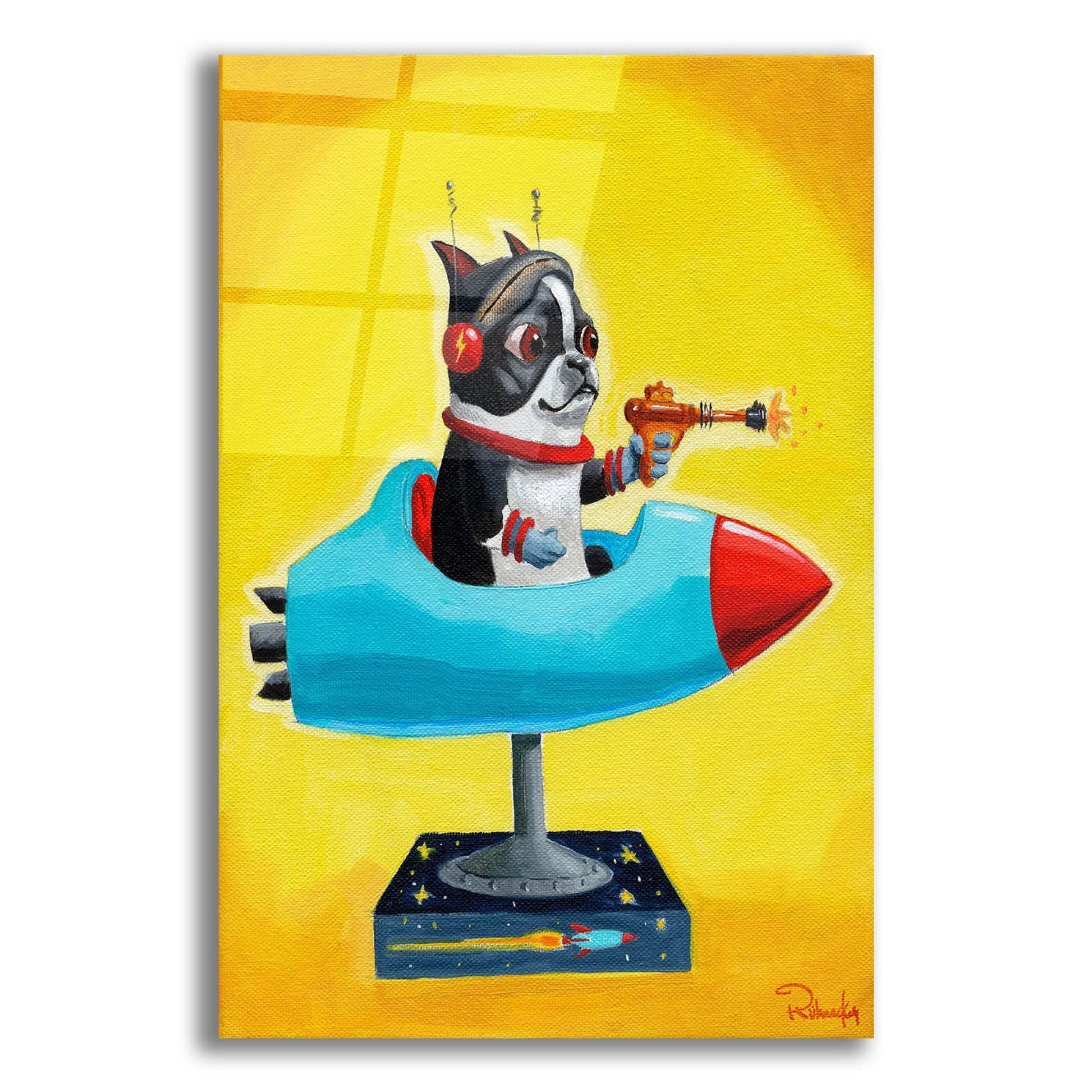 Epic Art ' Rocket Yellow' by Brian Rubenacker, Acrylic Glass Wall Art,12x16