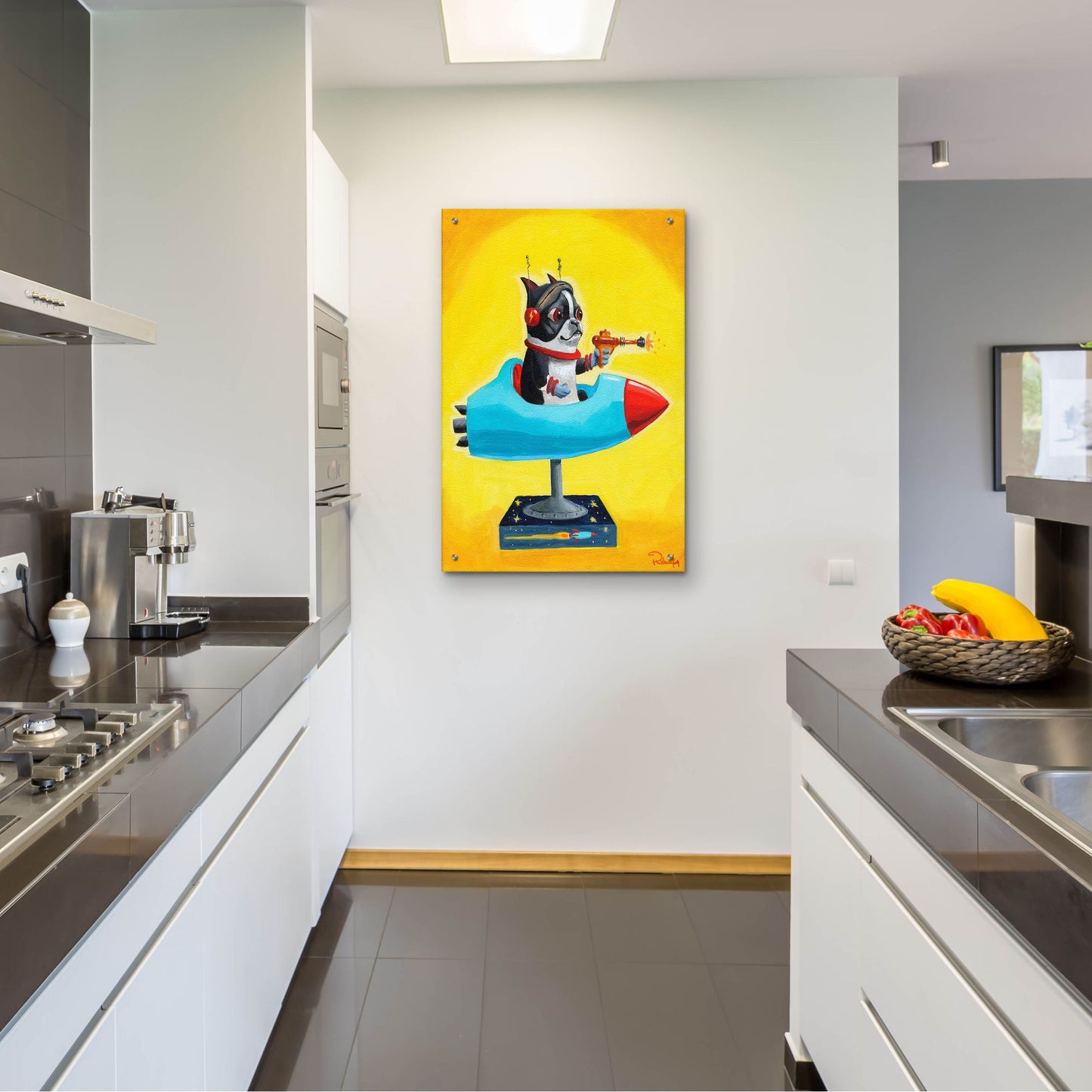 Epic Art ' Rocket Yellow' by Brian Rubenacker, Acrylic Glass Wall Art,24x36