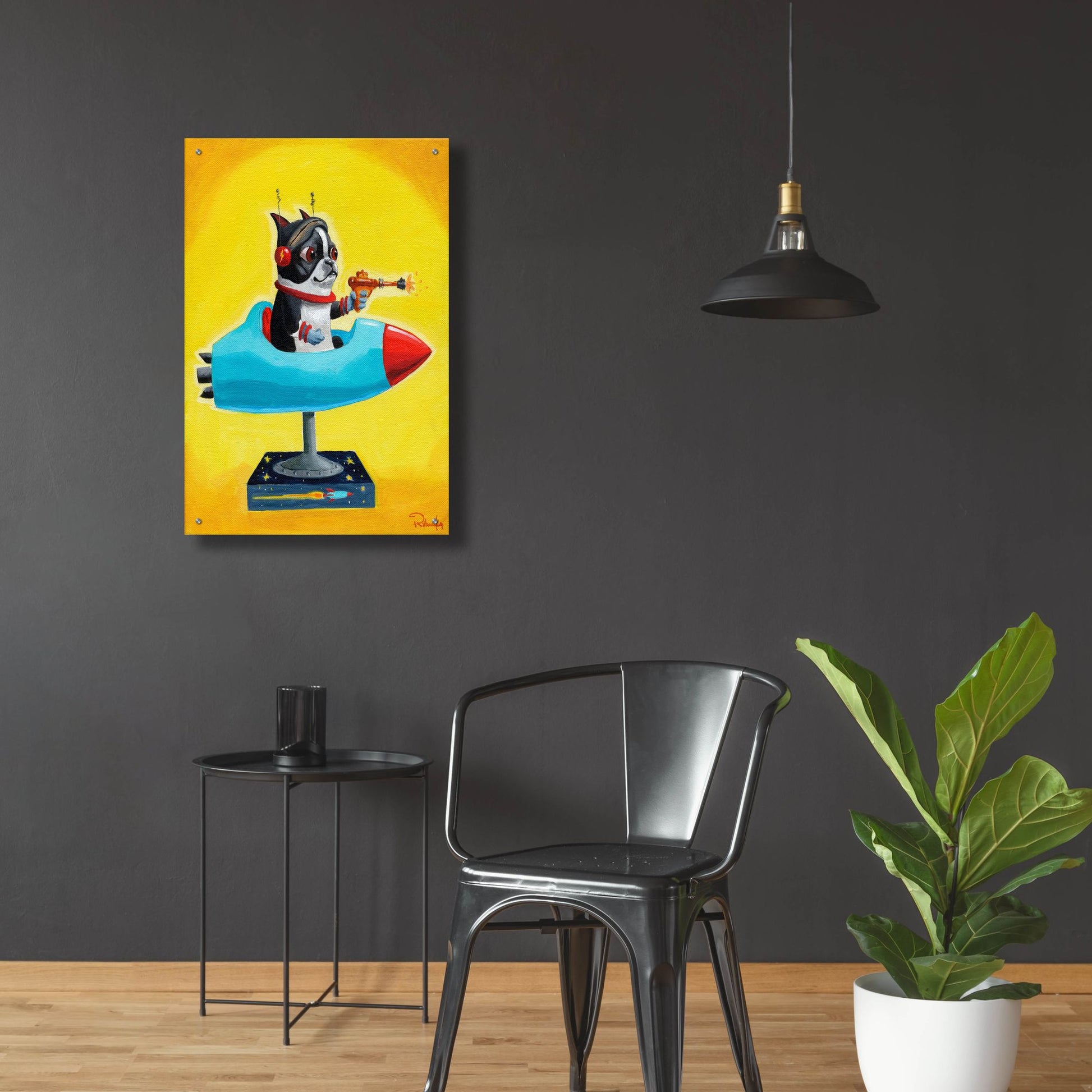 Epic Art ' Rocket Yellow' by Brian Rubenacker, Acrylic Glass Wall Art,24x36