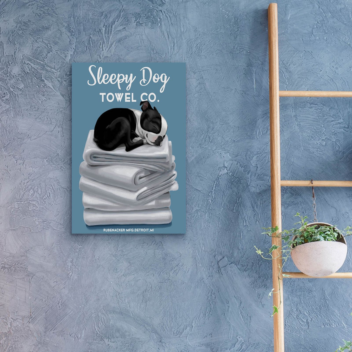 Sleepy Dog by Brian Rubenacker - 16x24 acrylic wall art in a room