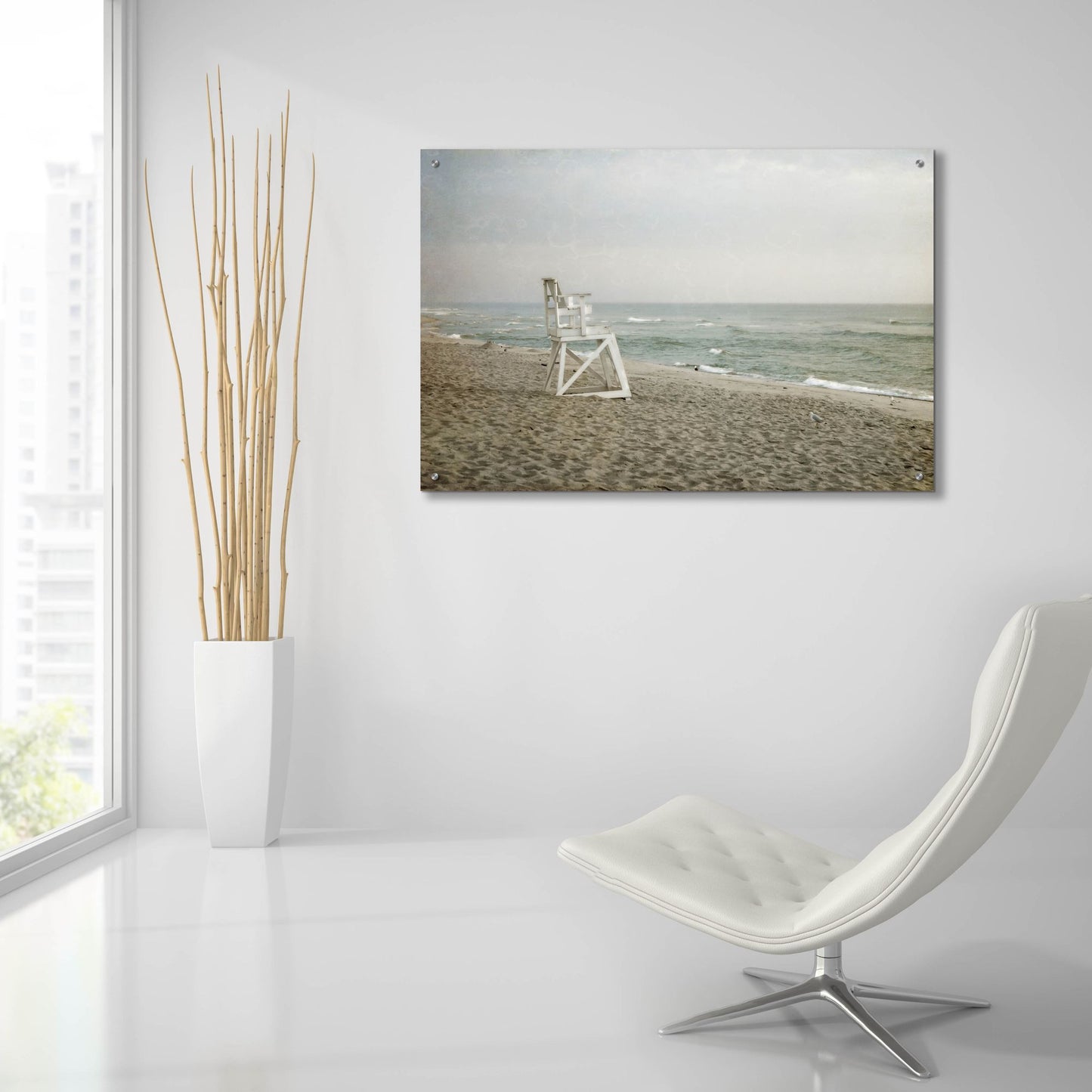 Epic Art ' Lifeguard Chair at Dawn' by Brooke T. Ryan, Acrylic Glass Wall Art,36x24