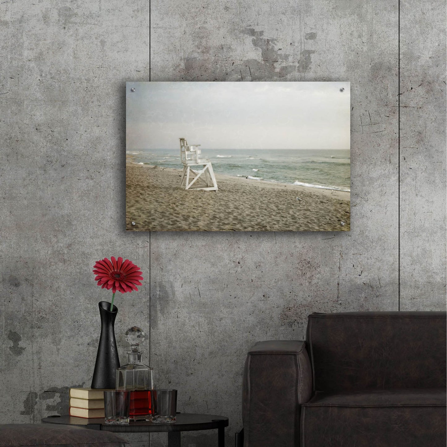 Epic Art ' Lifeguard Chair at Dawn' by Brooke T. Ryan, Acrylic Glass Wall Art,36x24