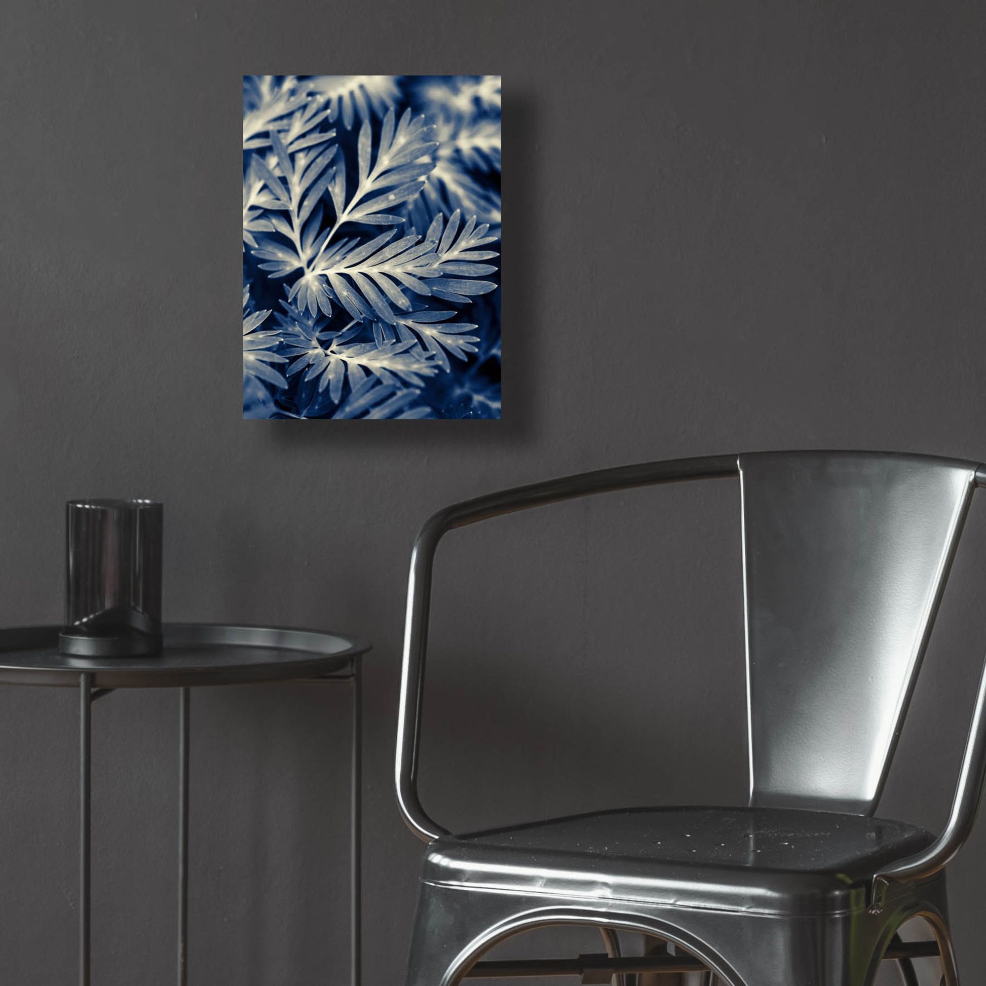 Epic Art ' Navy Blue Leaves' by Brooke T. Ryan, Acrylic Glass Wall Art,12x16