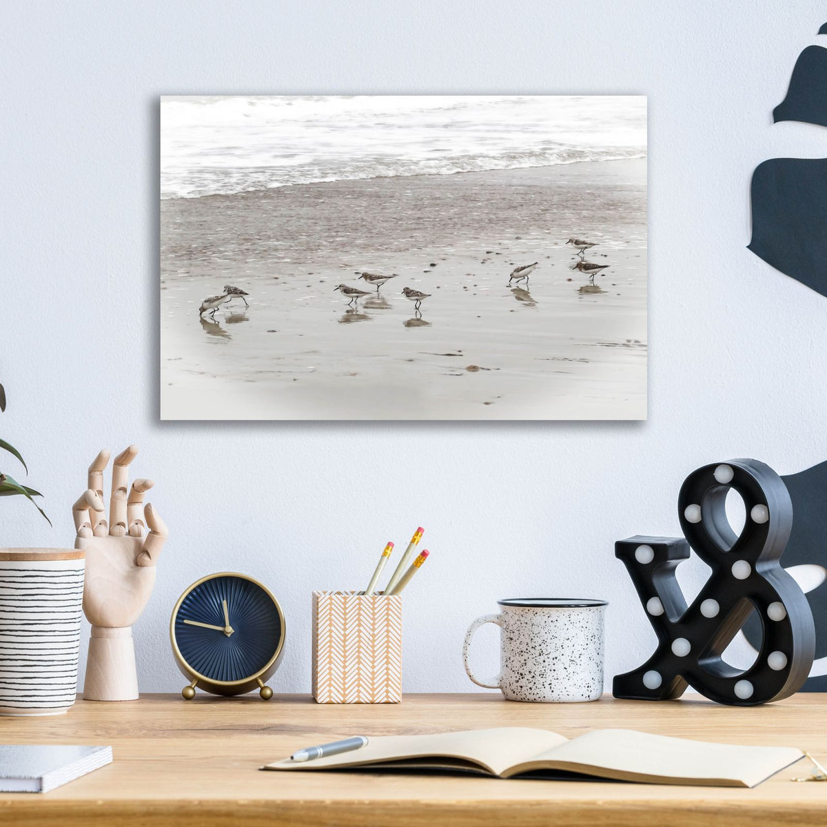 Sandpipers by Brooke T. Ryan - 16x12 acrylic wall art in a room