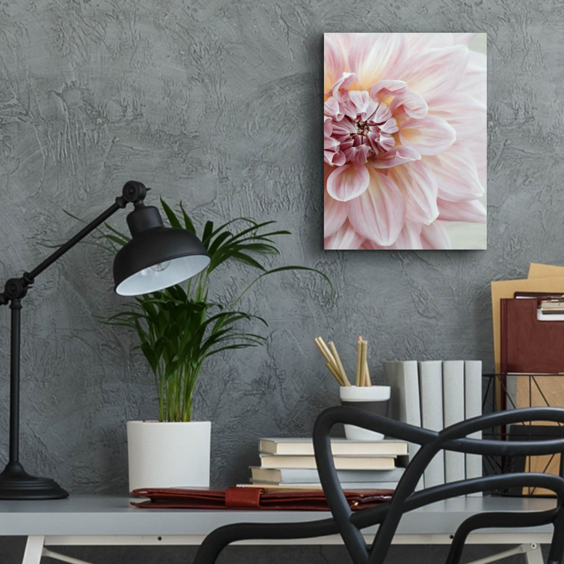 Epic Art ' Blush Pink Dahlia' by Brooke T. Ryan, Acrylic Glass Wall Art,12x16