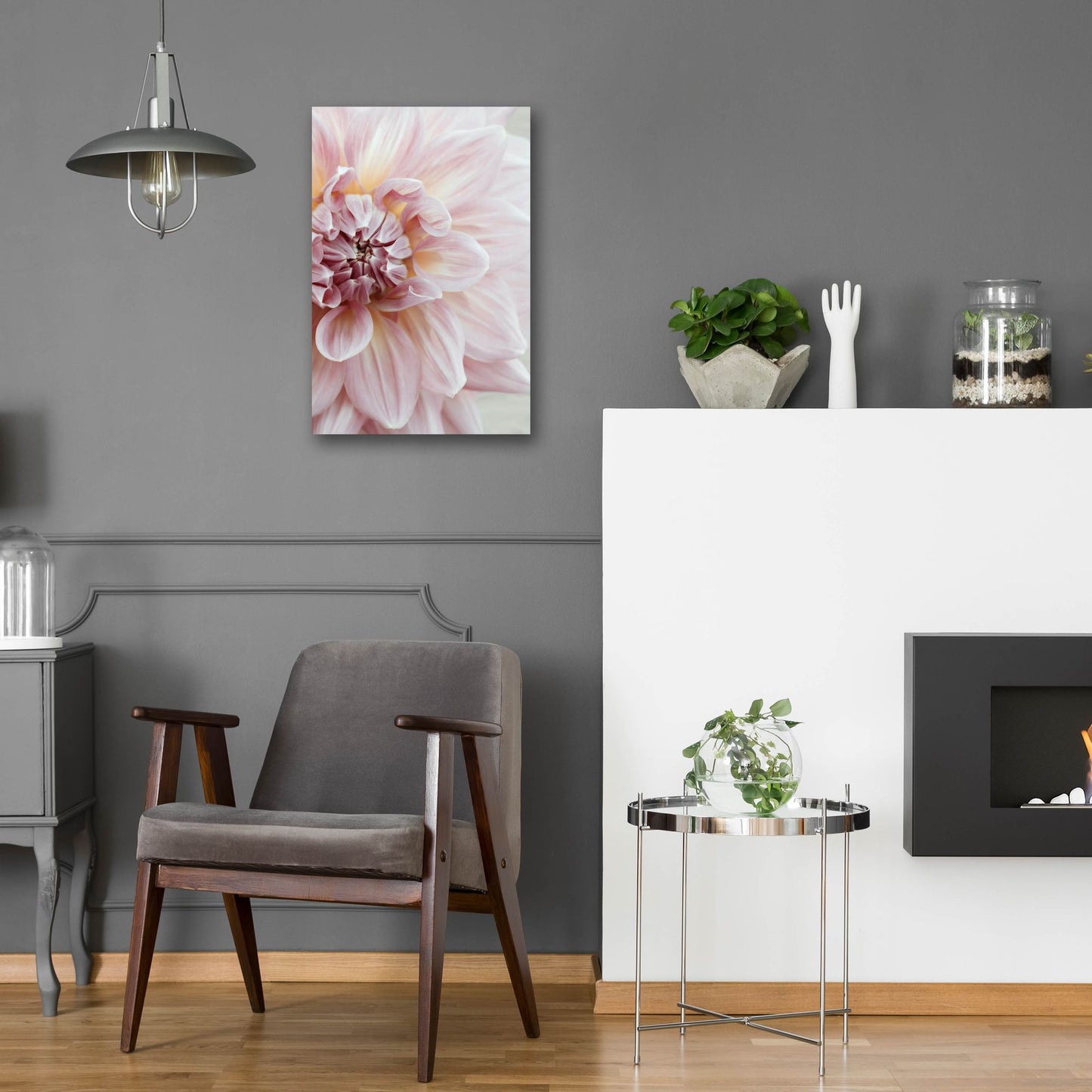 Epic Art ' Blush Pink Dahlia' by Brooke T. Ryan, Acrylic Glass Wall Art,16x24