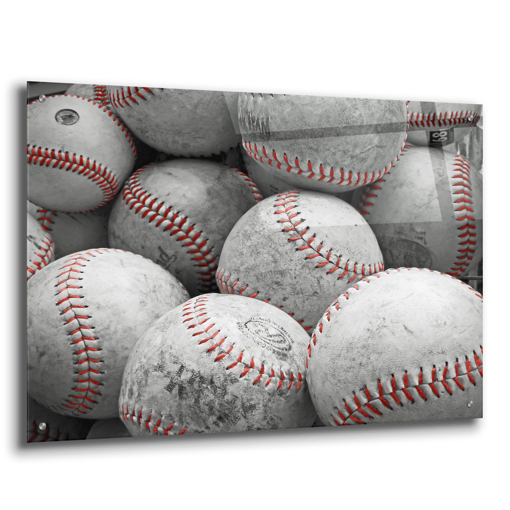 Epic Art ' Vintage Baseballs' by Brooke T. Ryan, Acrylic Glass Wall Art,36x24