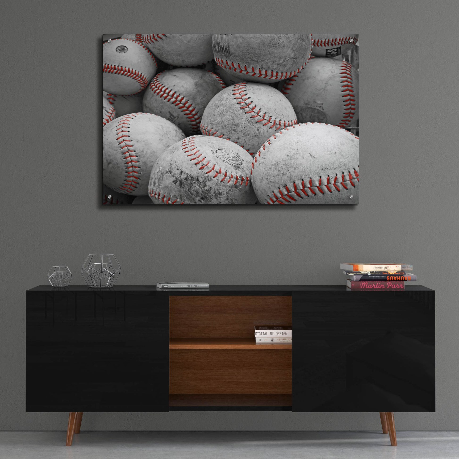Epic Art ' Vintage Baseballs' by Brooke T. Ryan, Acrylic Glass Wall Art,36x24