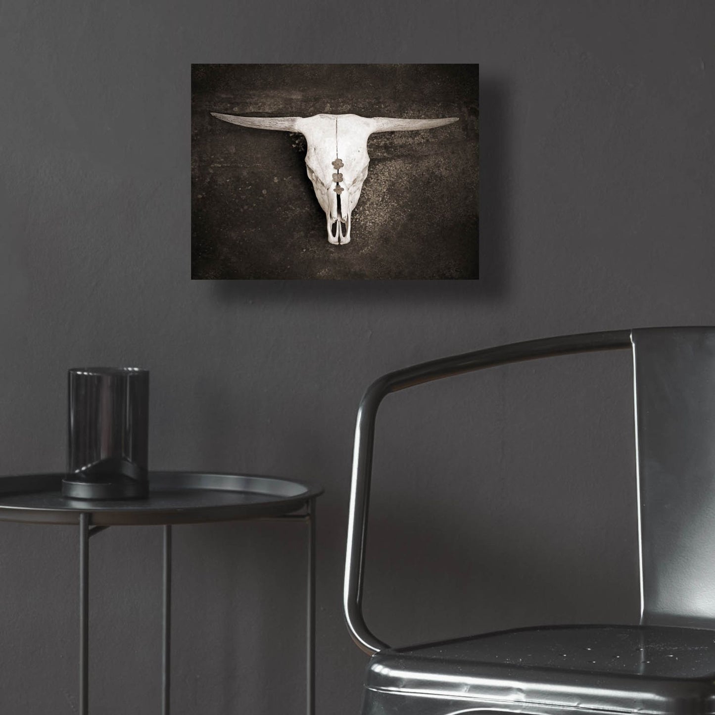 Epic Art ' Sepia Cattle Skull' by Brooke T. Ryan, Acrylic Glass Wall Art,16x12