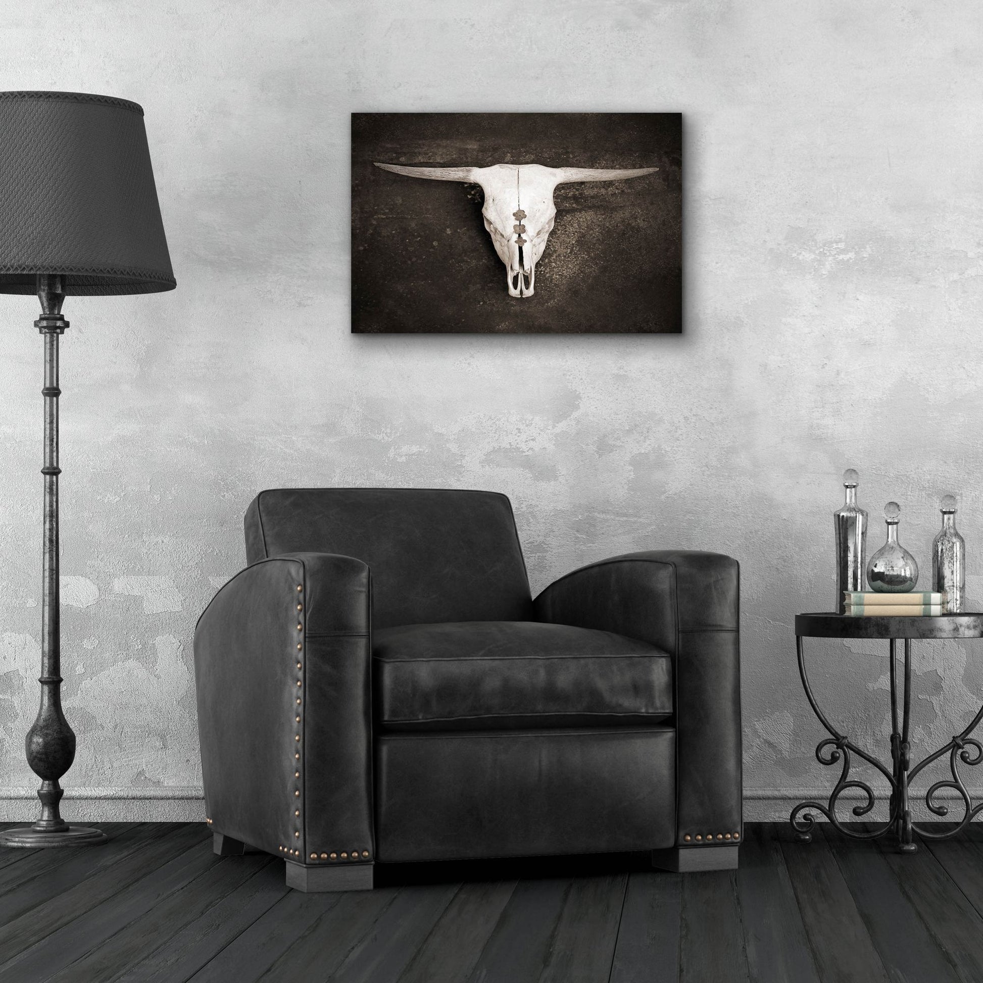 Epic Art ' Sepia Cattle Skull' by Brooke T. Ryan, Acrylic Glass Wall Art,24x16