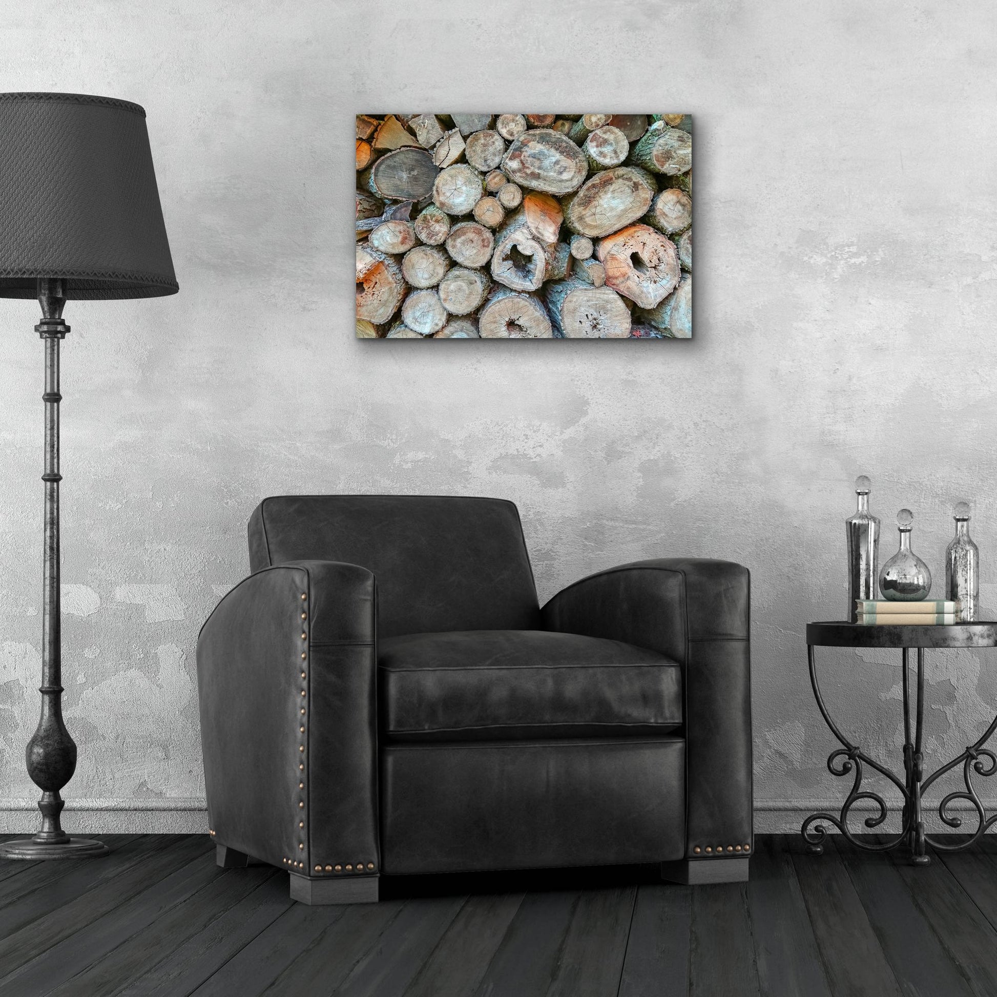 Epic Art ' Woodpile' by Brooke T. Ryan, Acrylic Glass Wall Art,24x16