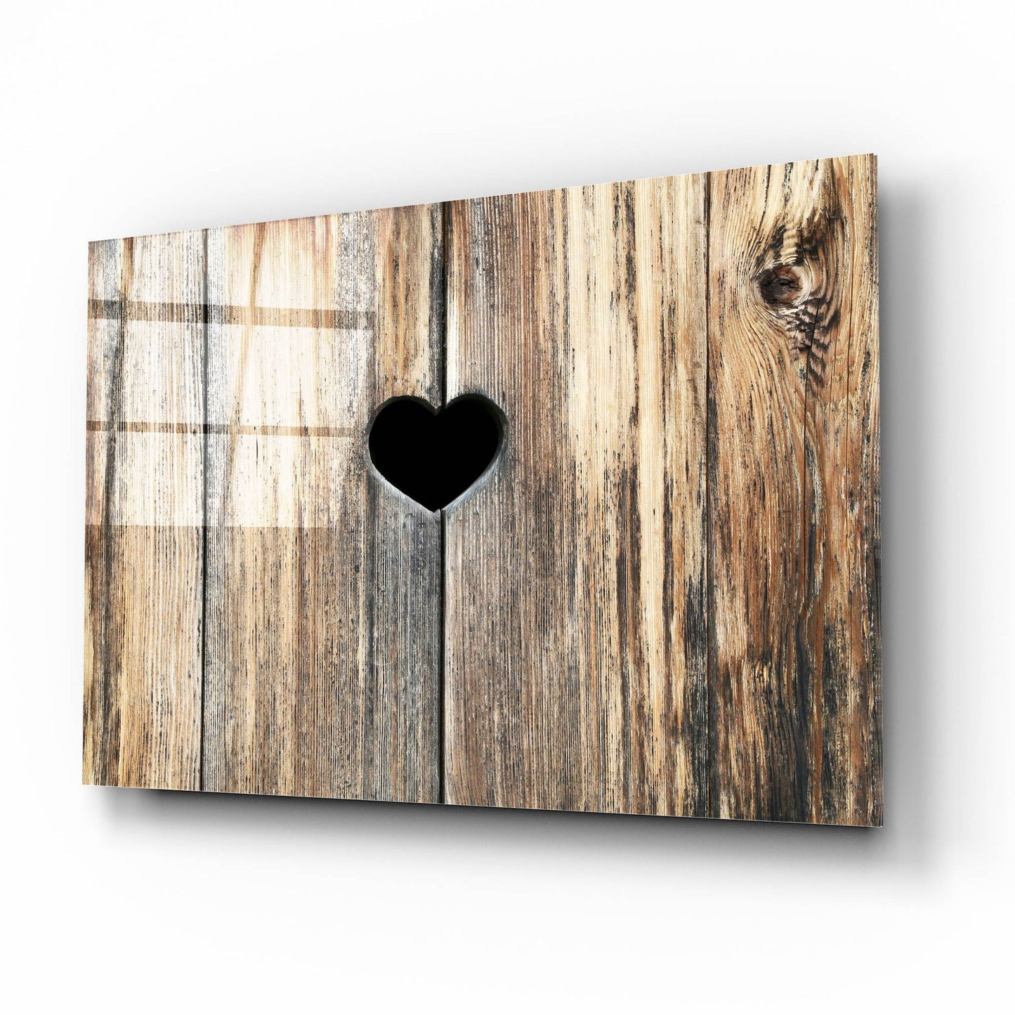 Epic Art ' Heart in Wood' by Brooke T. Ryan, Acrylic Glass Wall Art,16x12