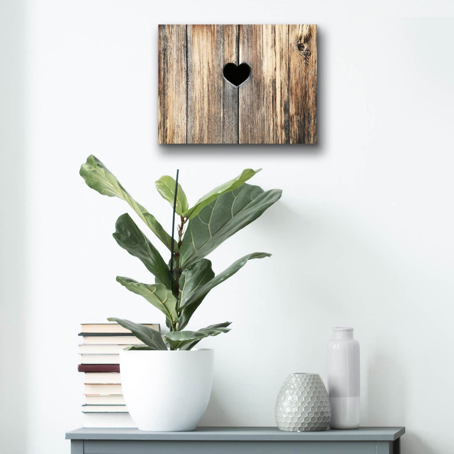 Epic Art ' Heart in Wood' by Brooke T. Ryan, Acrylic Glass Wall Art,16x12