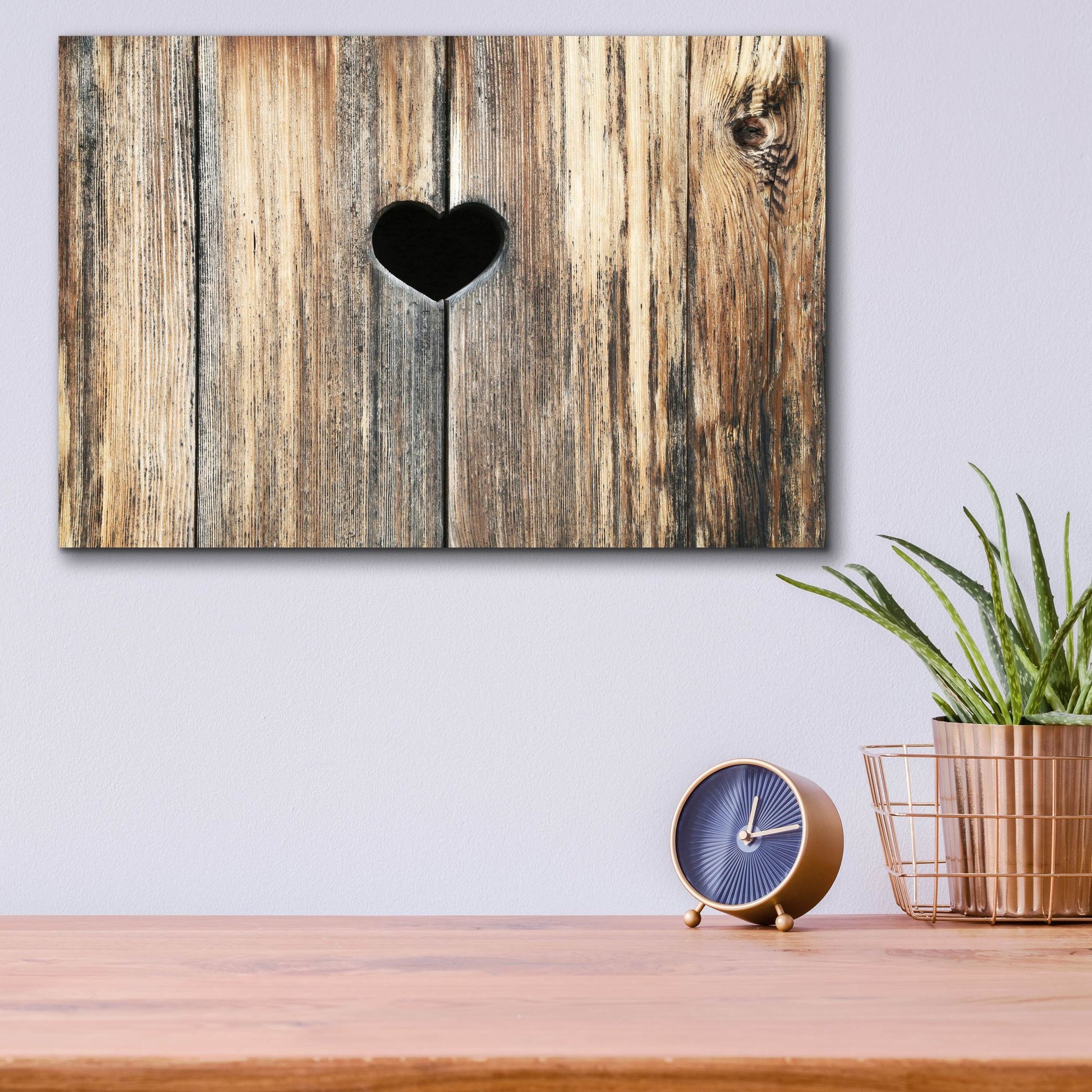 Epic Art ' Heart in Wood' by Brooke T. Ryan, Acrylic Glass Wall Art,16x12