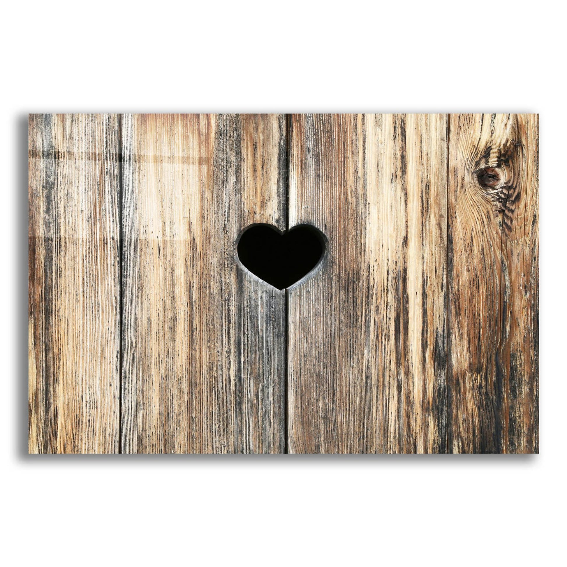 Epic Art ' Heart in Wood' by Brooke T. Ryan, Acrylic Glass Wall Art,16x12