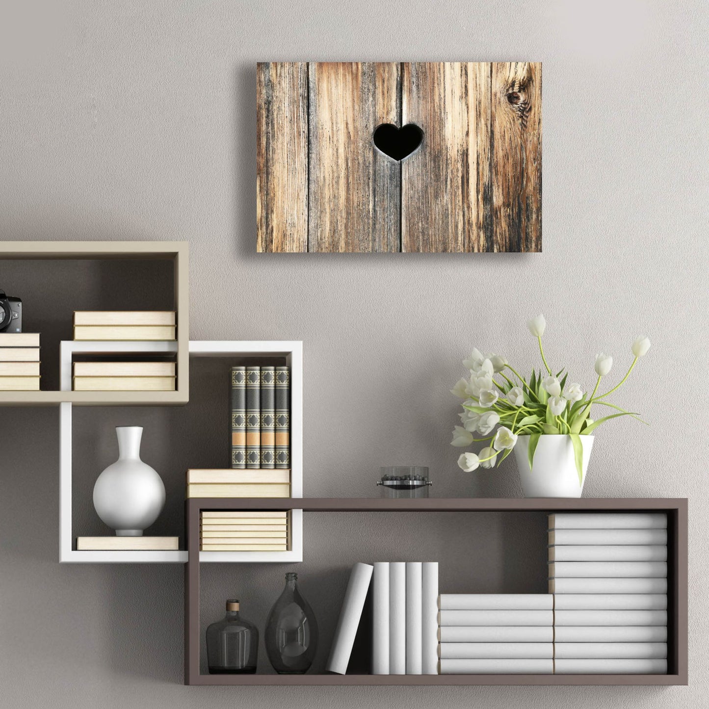 Epic Art ' Heart in Wood' by Brooke T. Ryan, Acrylic Glass Wall Art,24x16