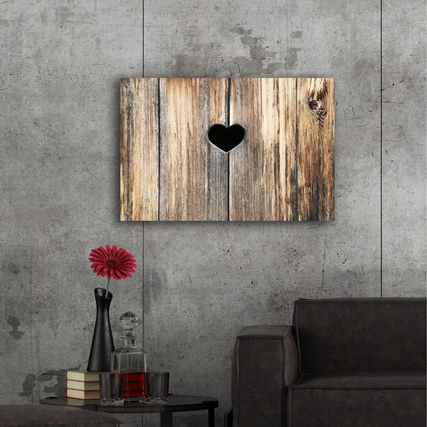 Epic Art ' Heart in Wood' by Brooke T. Ryan, Acrylic Glass Wall Art,36x24