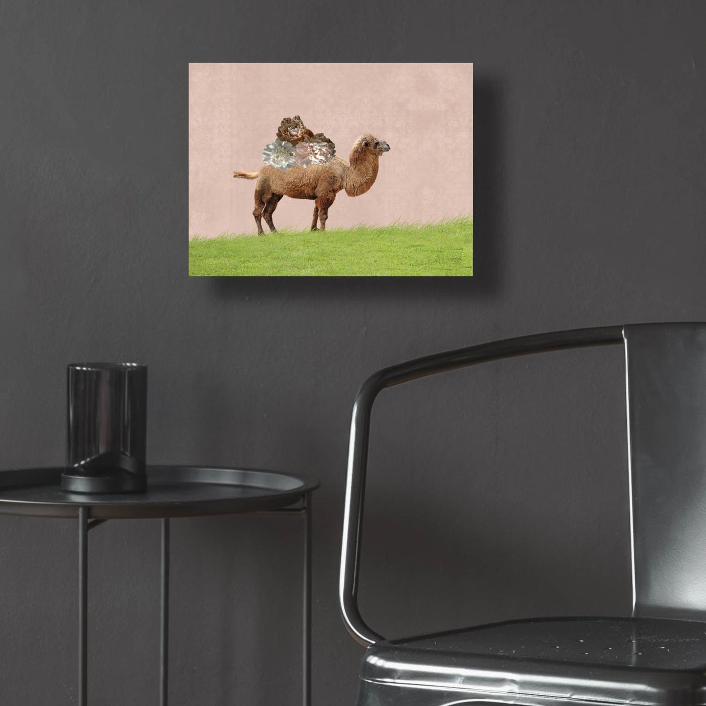 Epic Art ' Camel on Pink' by Brooke T. Ryan, Acrylic Glass Wall Art,16x12