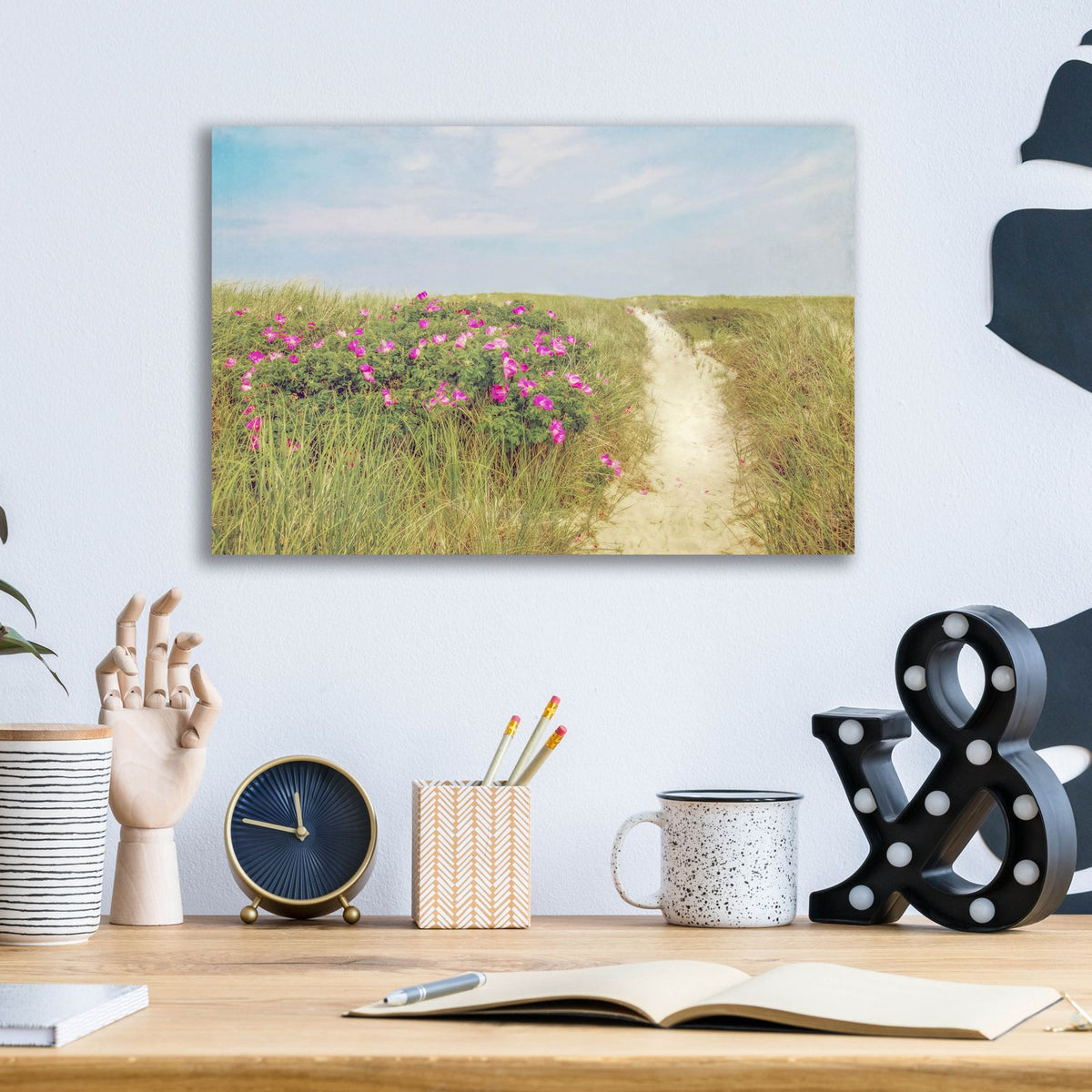 Epic Art ' Beach Roses' by Brooke T. Ryan, Acrylic Glass Wall Art,16x12