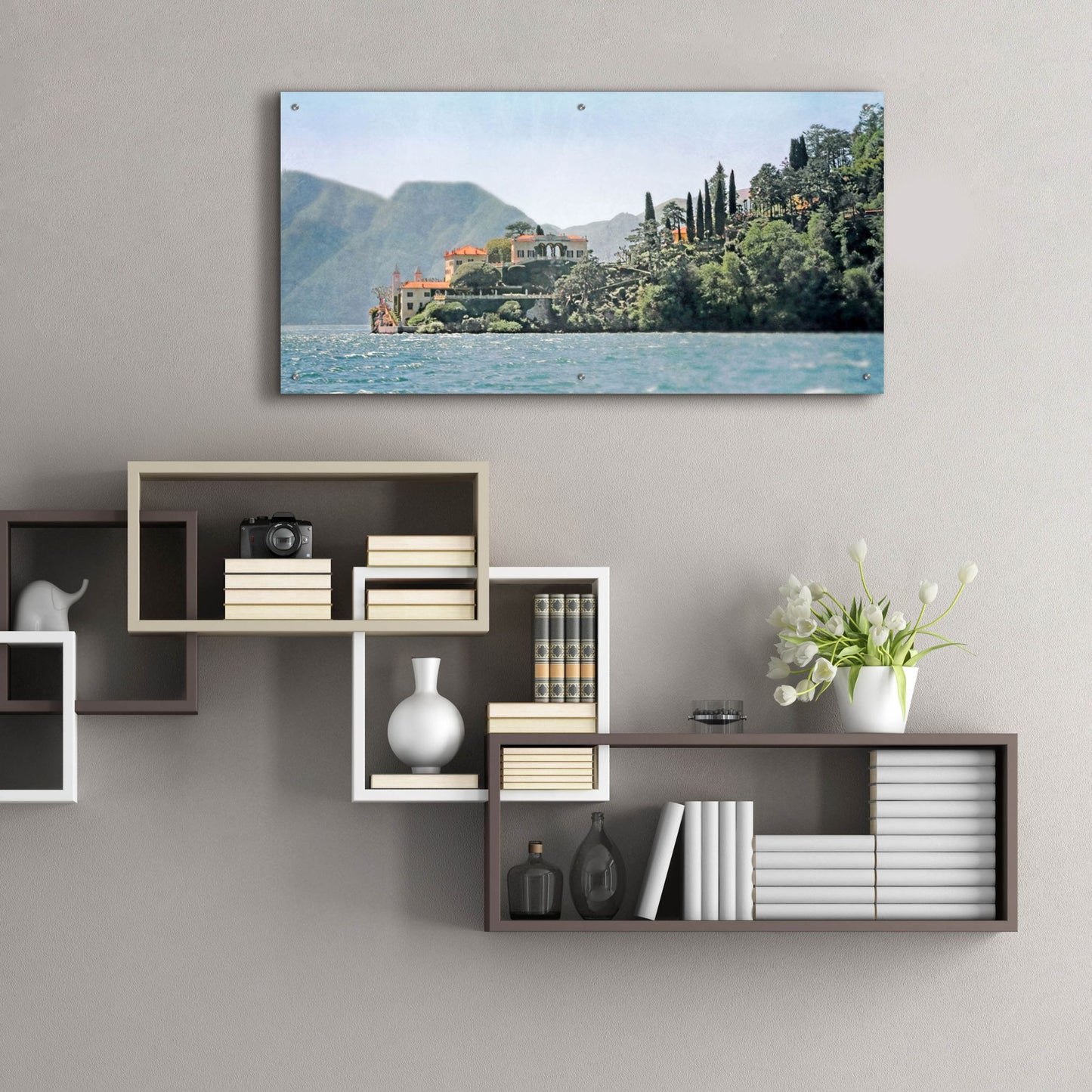 Epic Art ' Villa del Balbianello' by Brooke T. Ryan, Acrylic Glass Wall Art,48x24