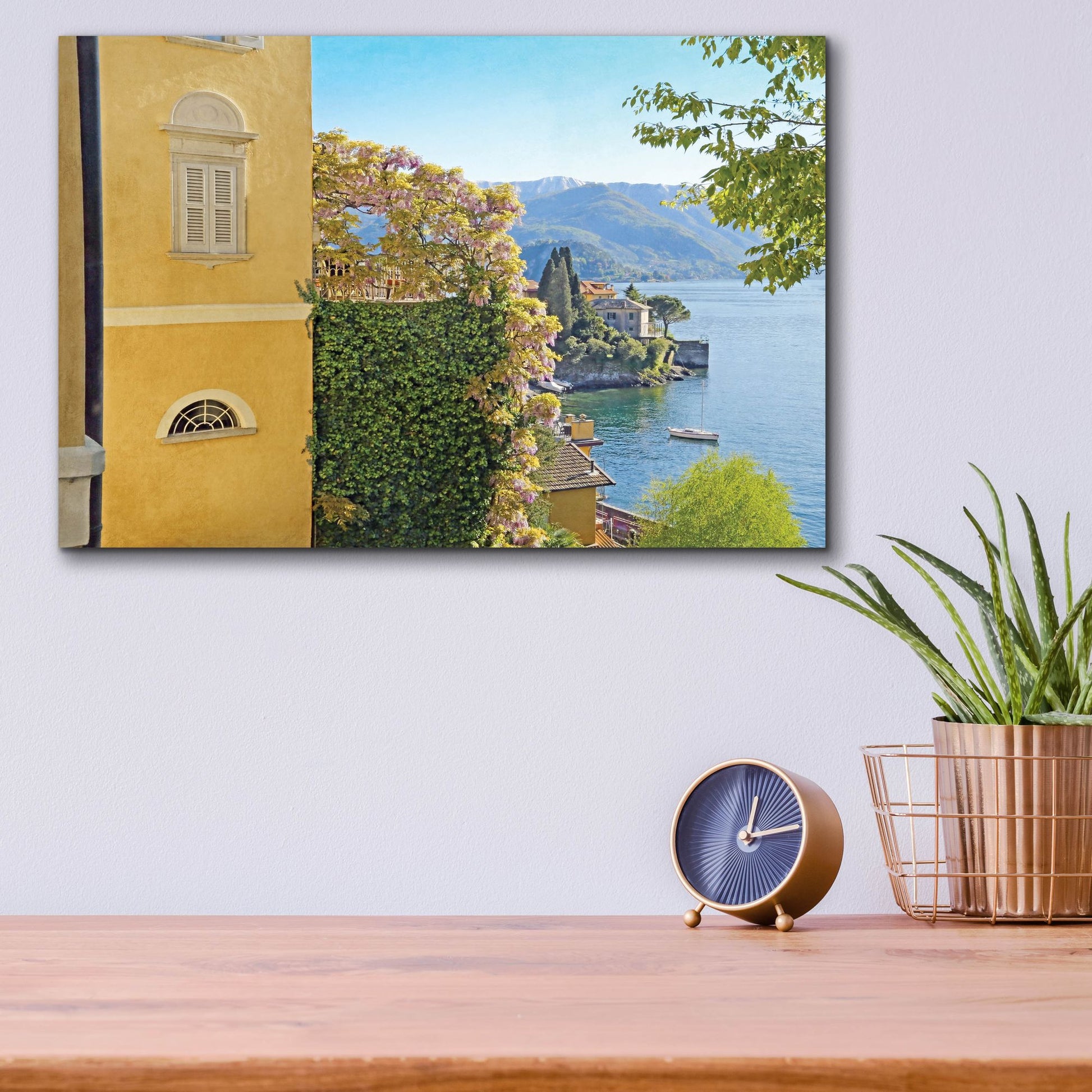 Epic Art ' Varenna Vista 2' by Brooke T. Ryan, Acrylic Glass Wall Art,16x12