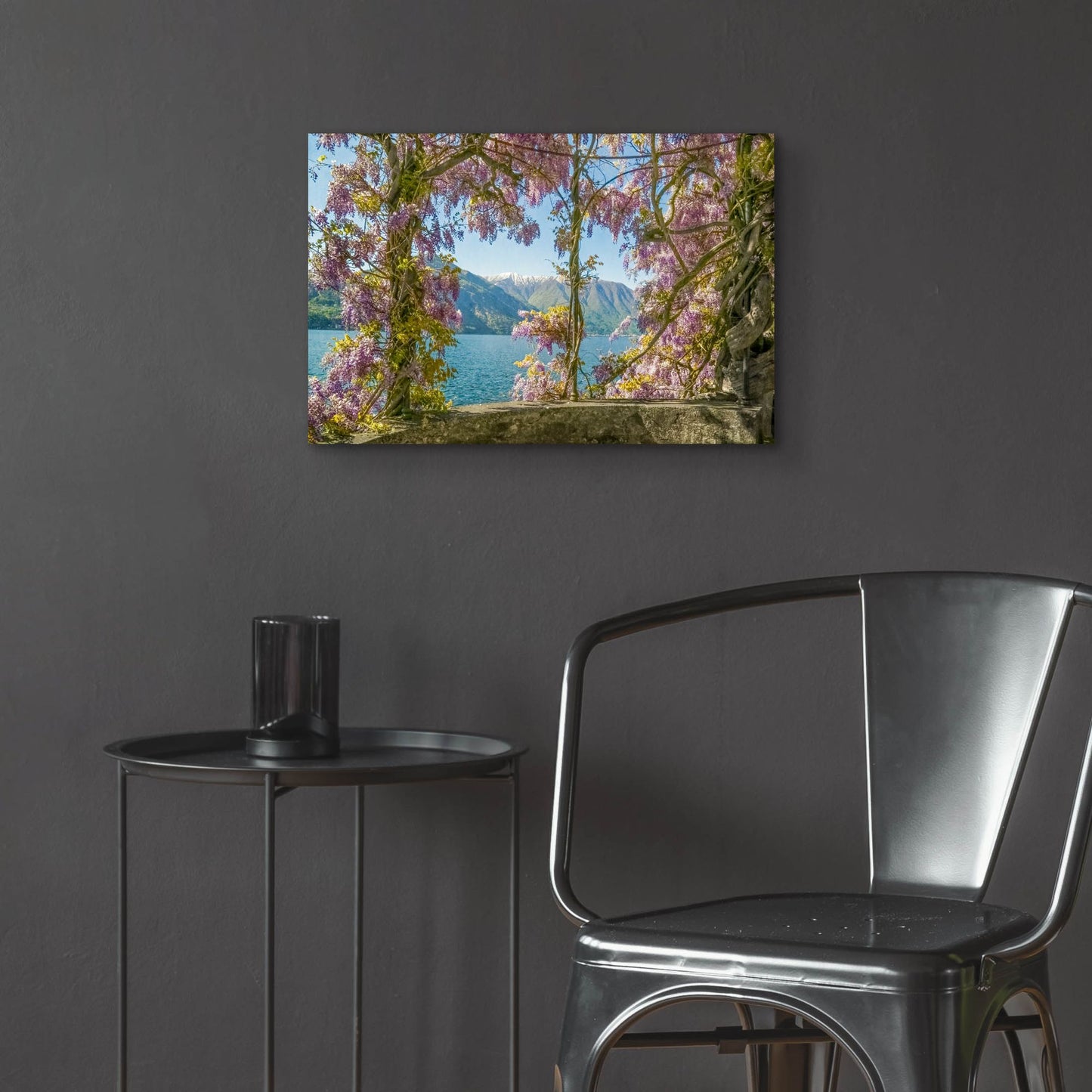 Epic Art ' Wisteria and MountainsLago di Como' by Brooke T. Ryan, Acrylic Glass Wall Art,24x16