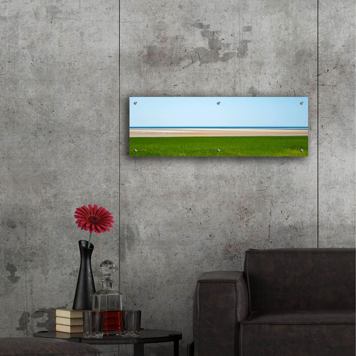 Epic Art ' Brewster Abstract' by Brooke T. Ryan, Acrylic Glass Wall Art,36x12